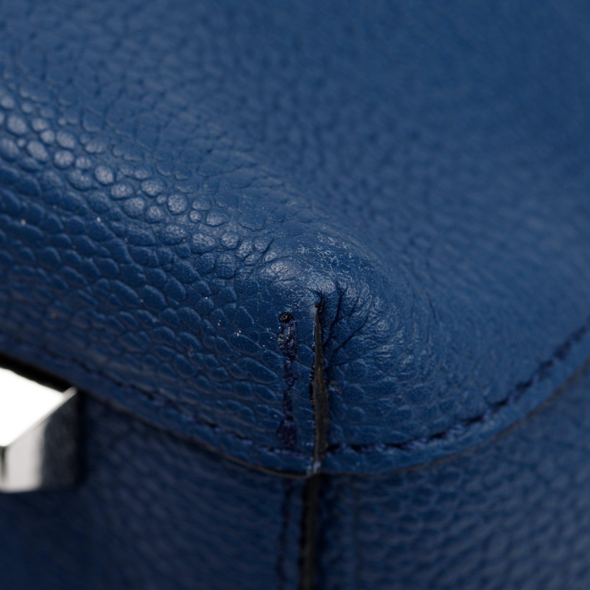 MCM Blue Leather Sophie Top Zip Shopper Tote