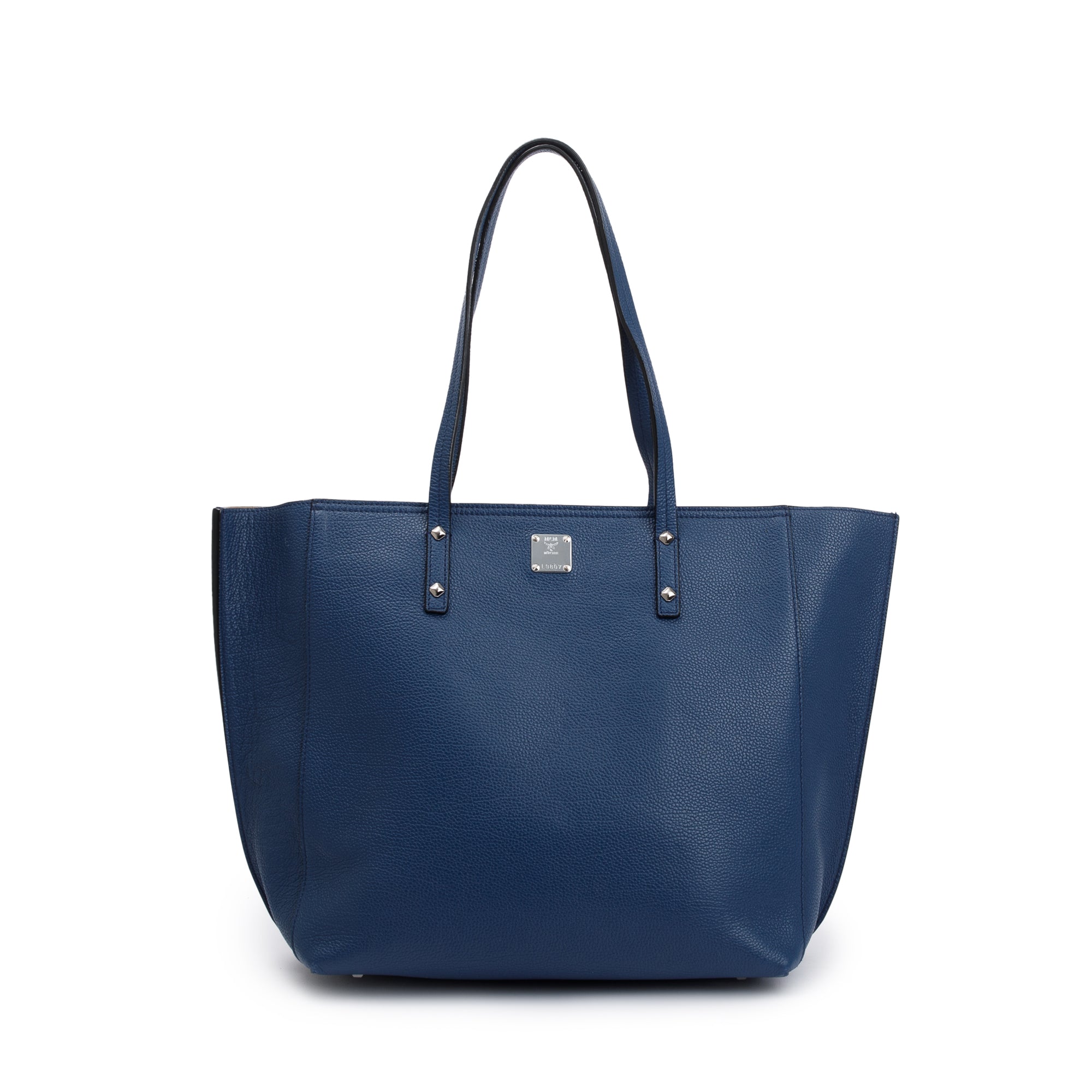 MCM Blue Leather Sophie Top Zip Shopper Tote