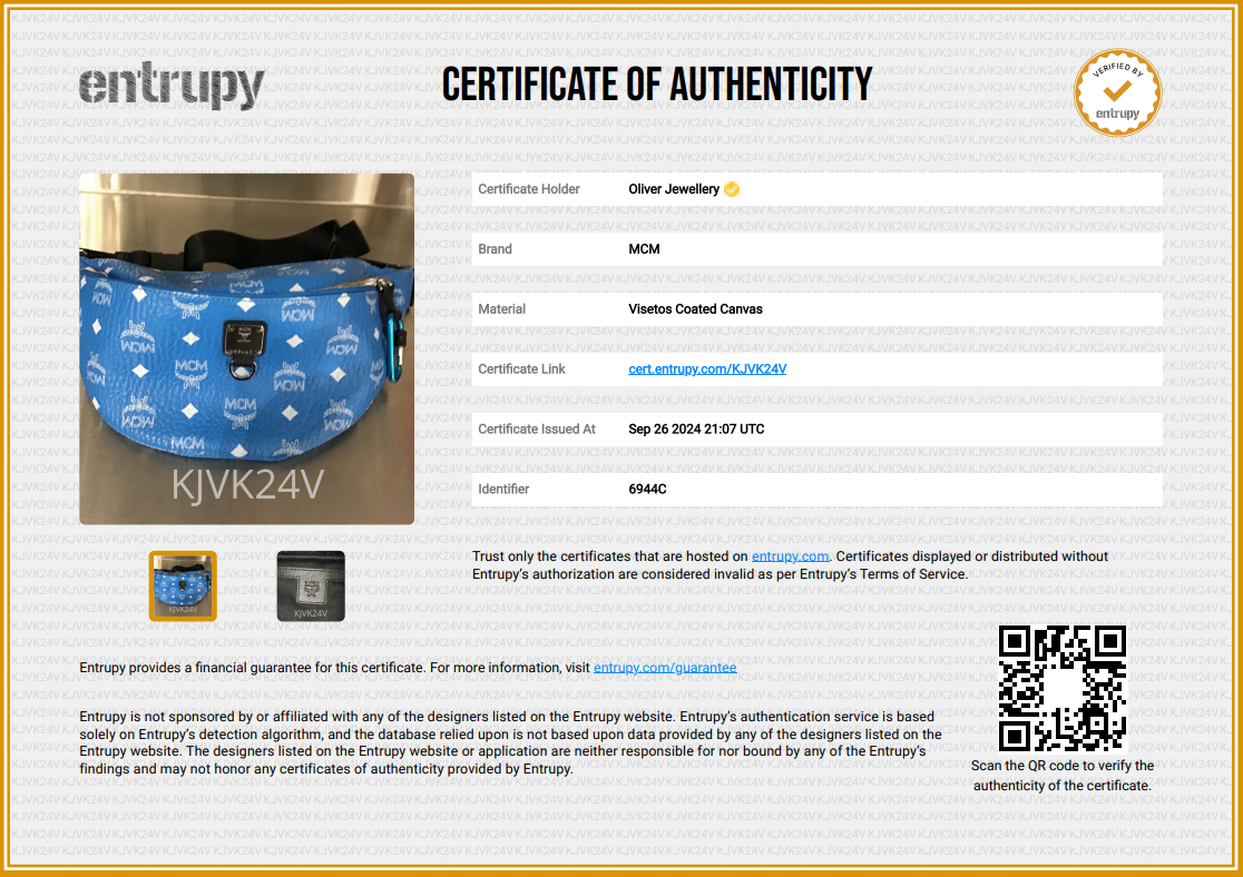 MCM Blue Visetos Fursten Medium Belt Bag