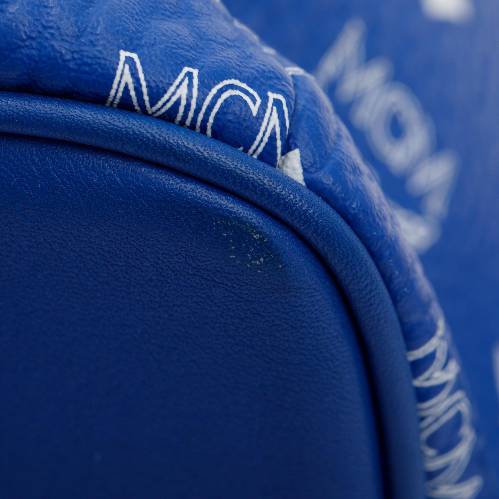 MCM Blue Visetos Stark Medium Backpack