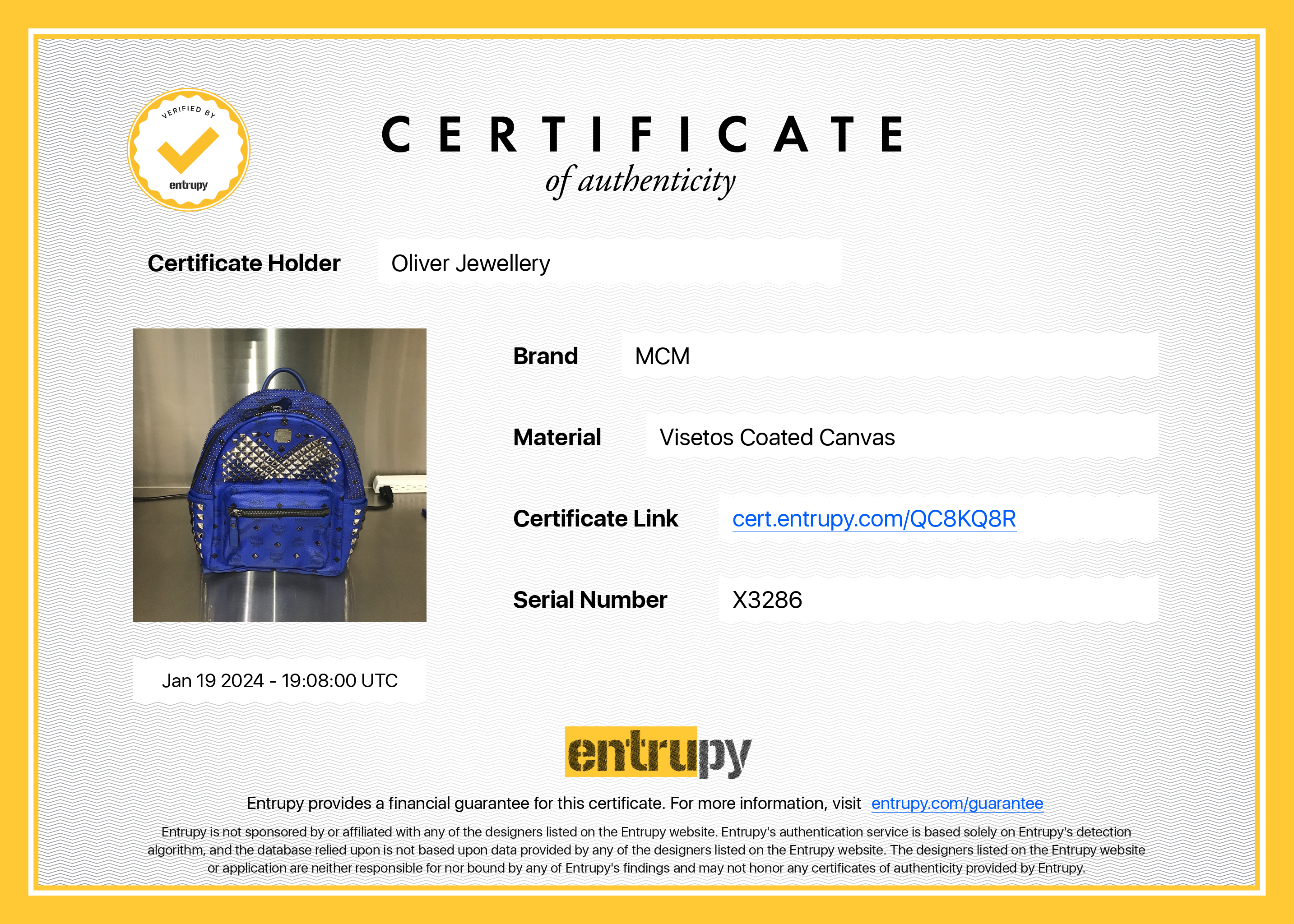 MCM Blue Visetos Studded Colorblock Stark Brock Small Backpack