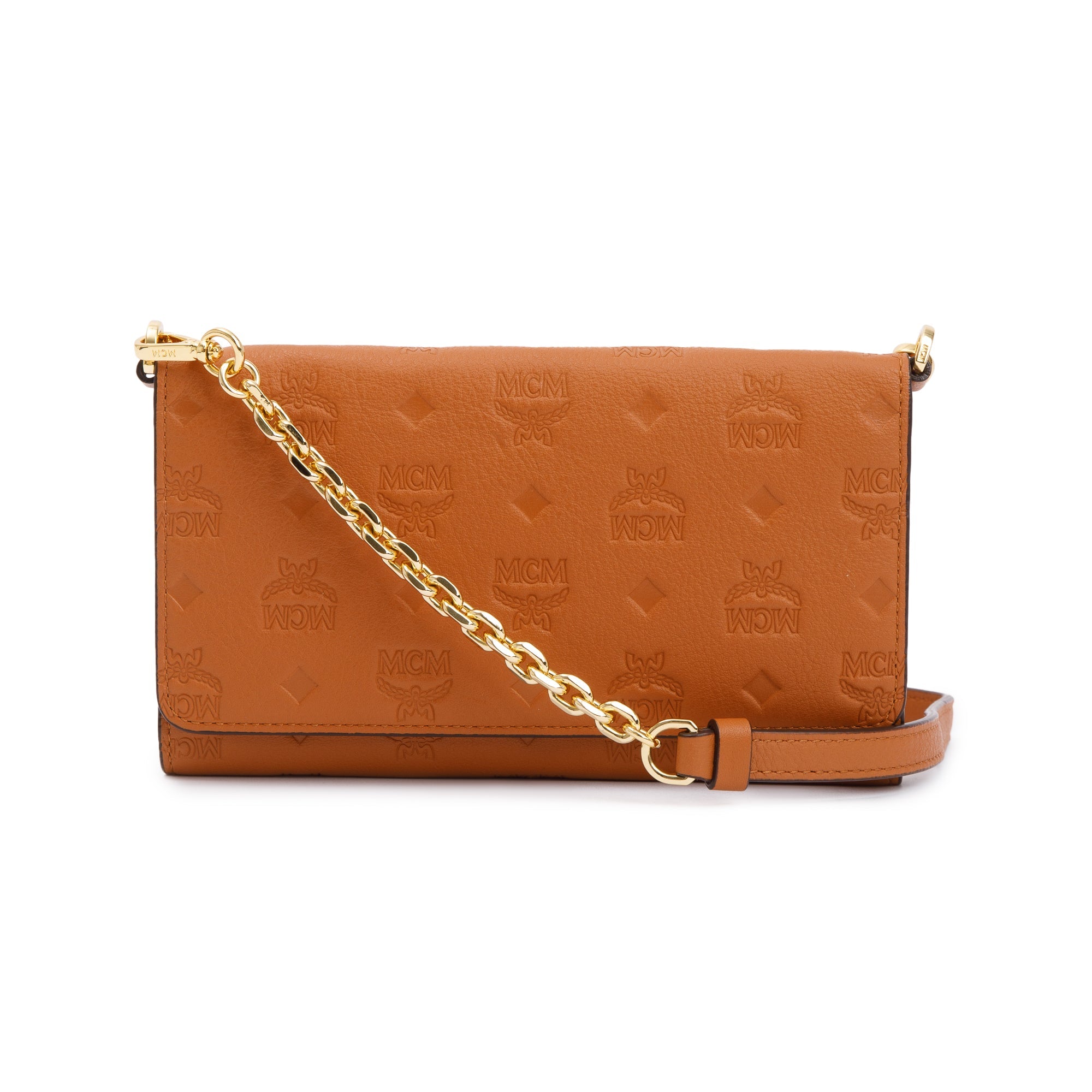 MCM Brown Leather Ottomar Wallet on Chain