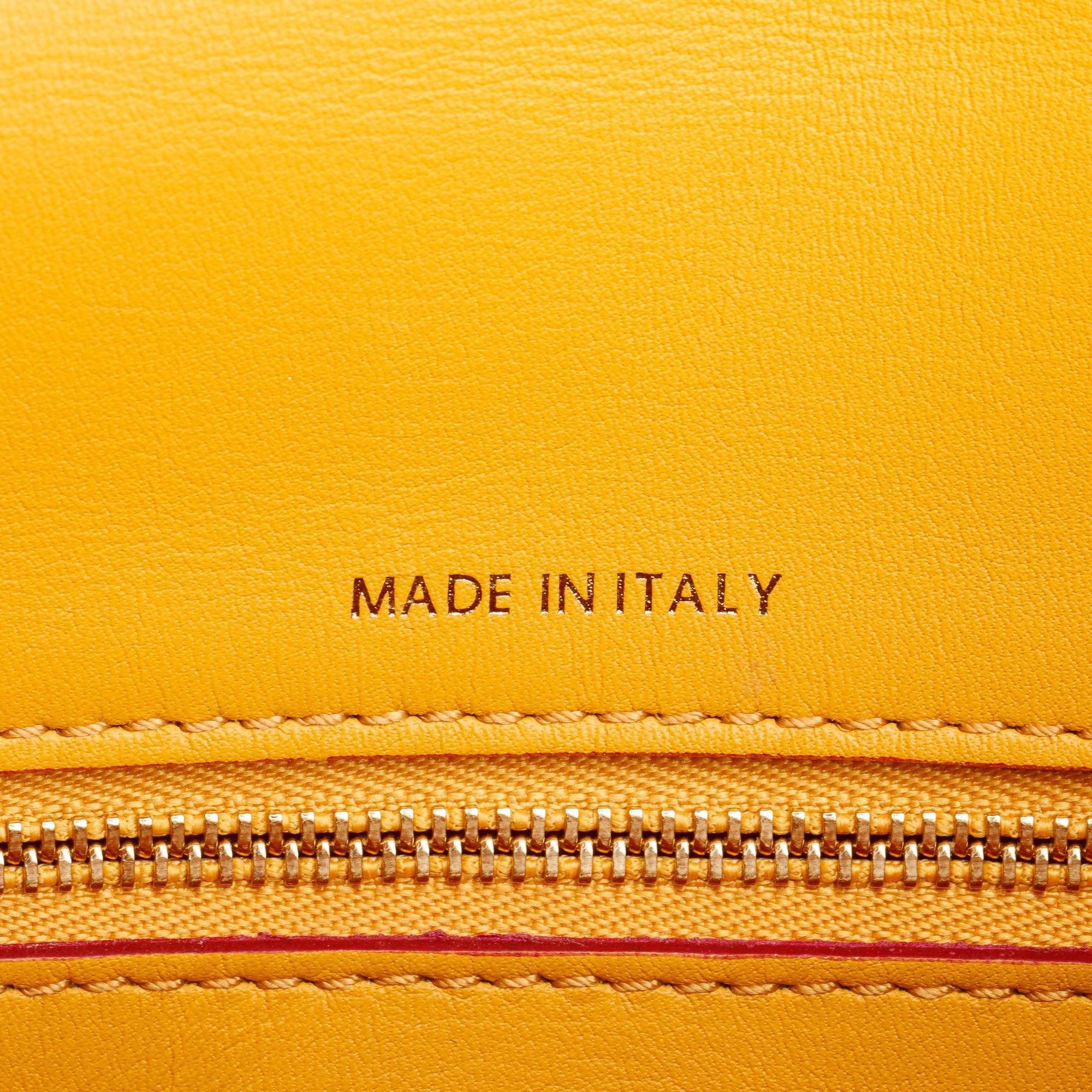 MCM Brown/Yellow Calf Leather White Visetos The Patricia Crossbody w/ Strap