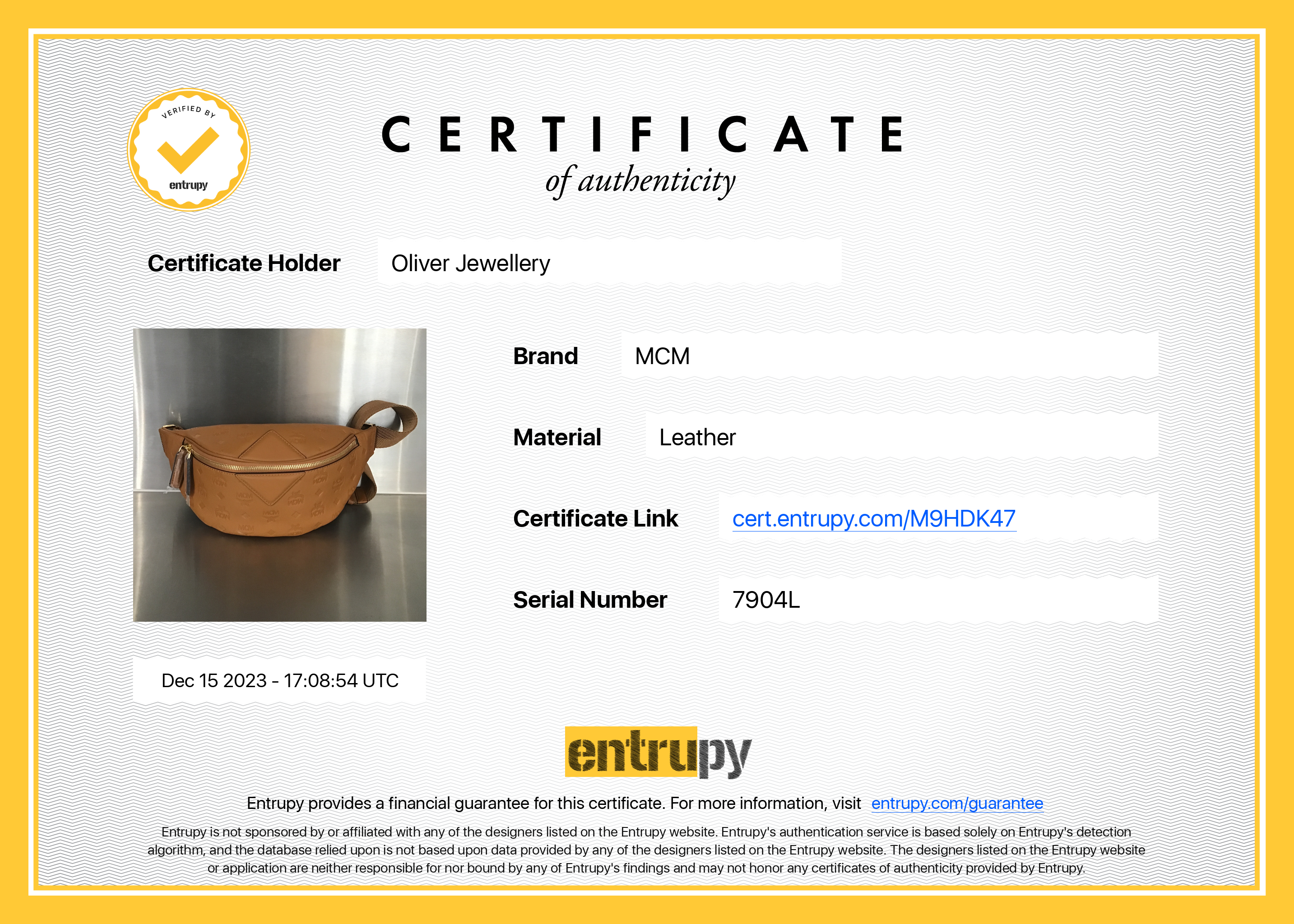 MCM Cognac Monogram Embossed Leather Fursten Belt Bag