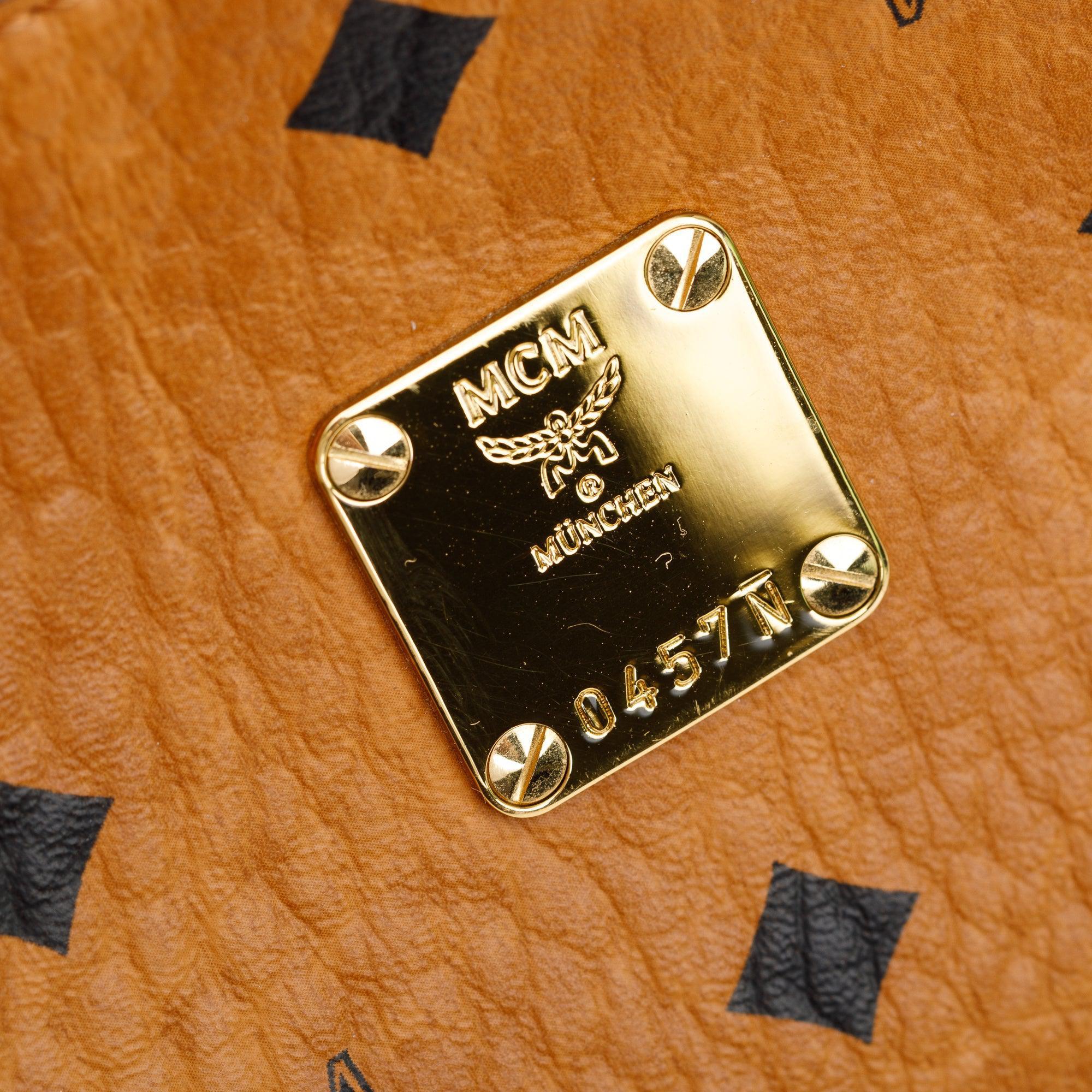 MCM Cognac Visetos Coated Canvas Aren Messenger Bag