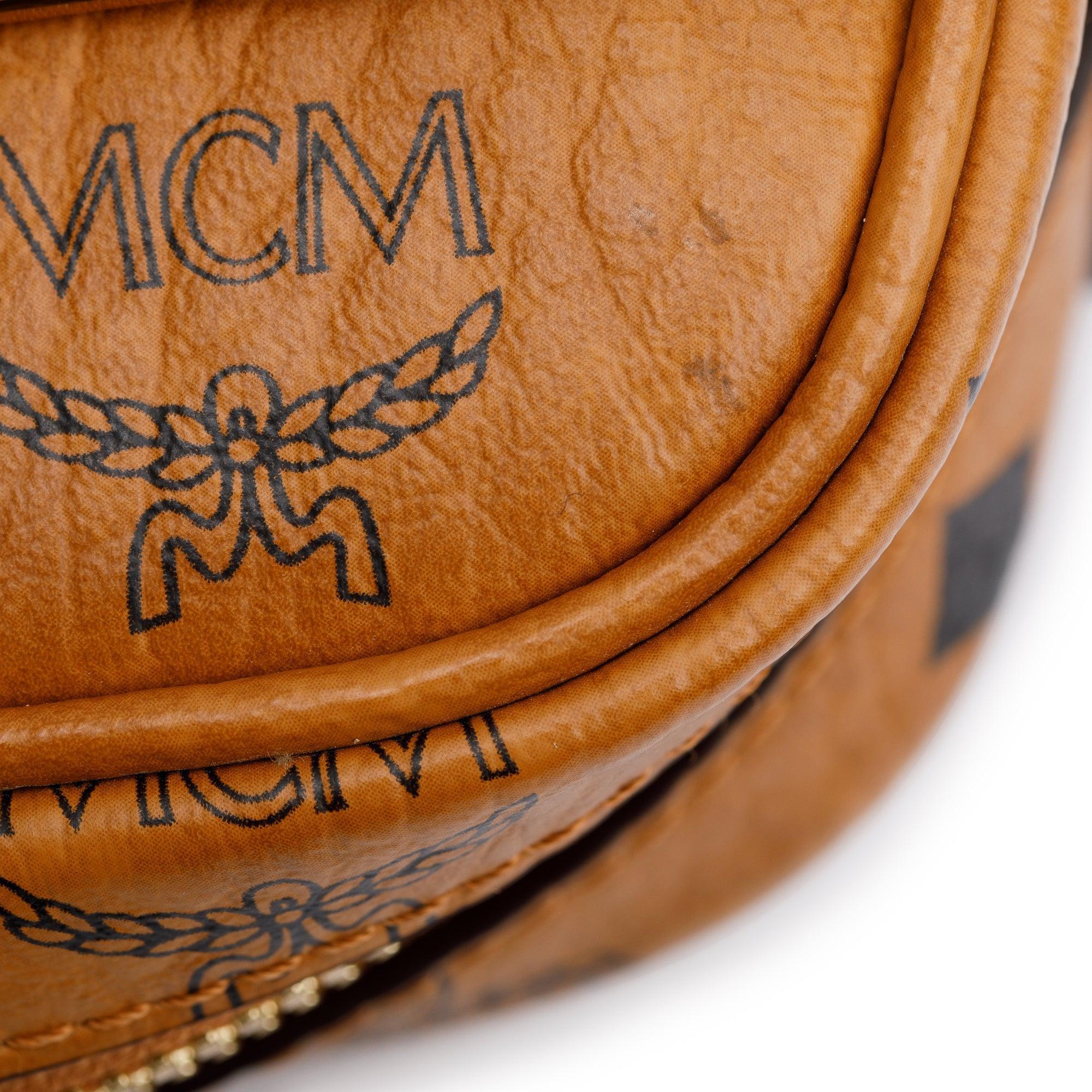 MCM Cognac Visetos Coated Canvas Aren Messenger Bag