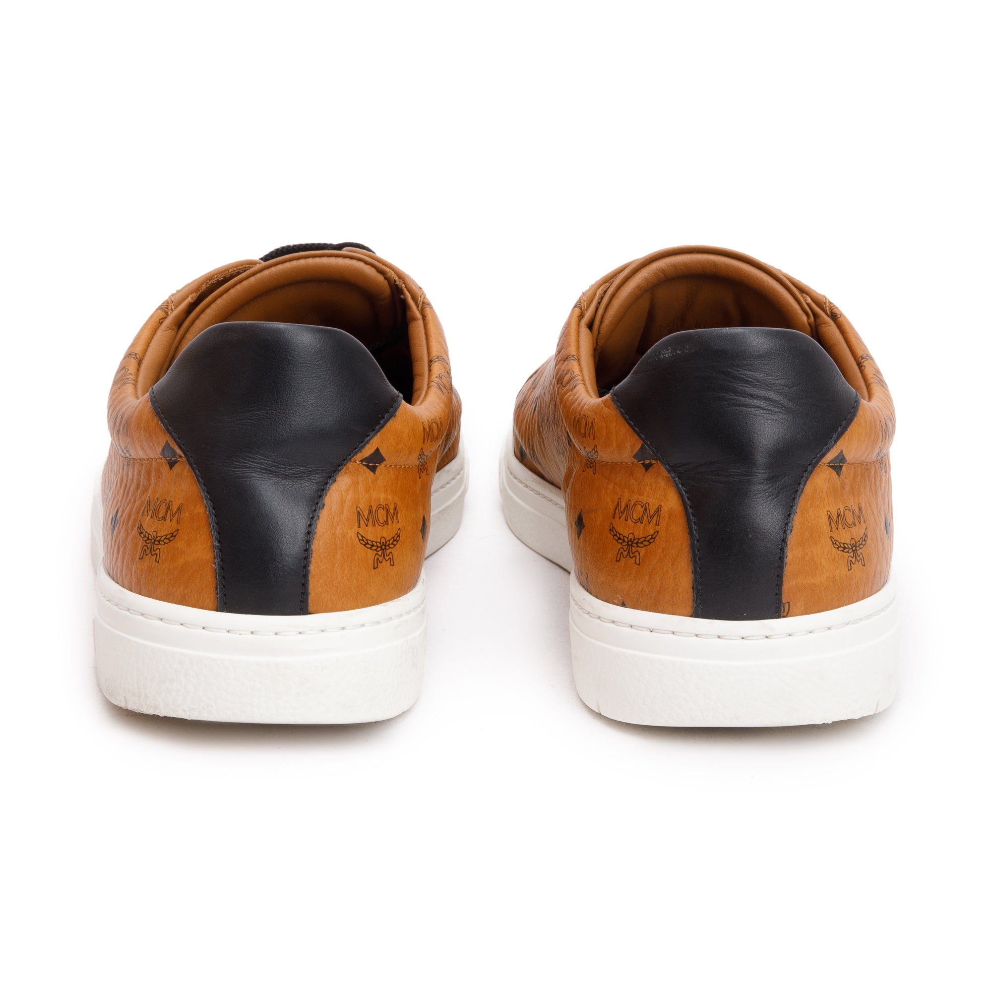 MCM Cognac Visetos Men's Terrain Lo and Leather Sneakers, Size 44