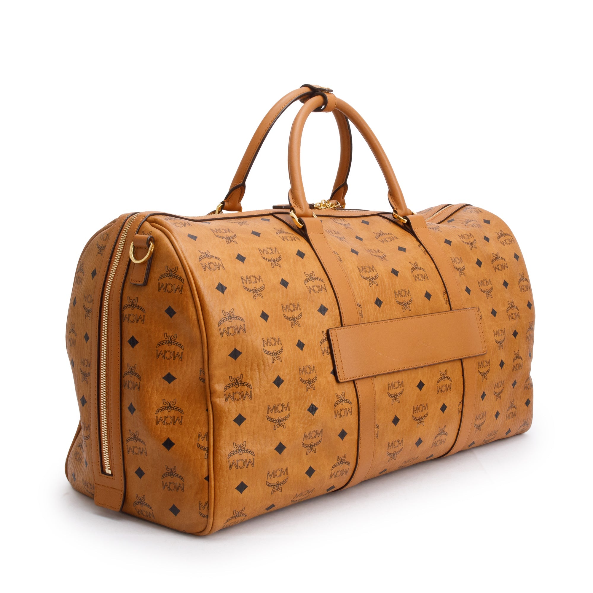 MCM Cognac Visetos Ottomar Weekender Bag