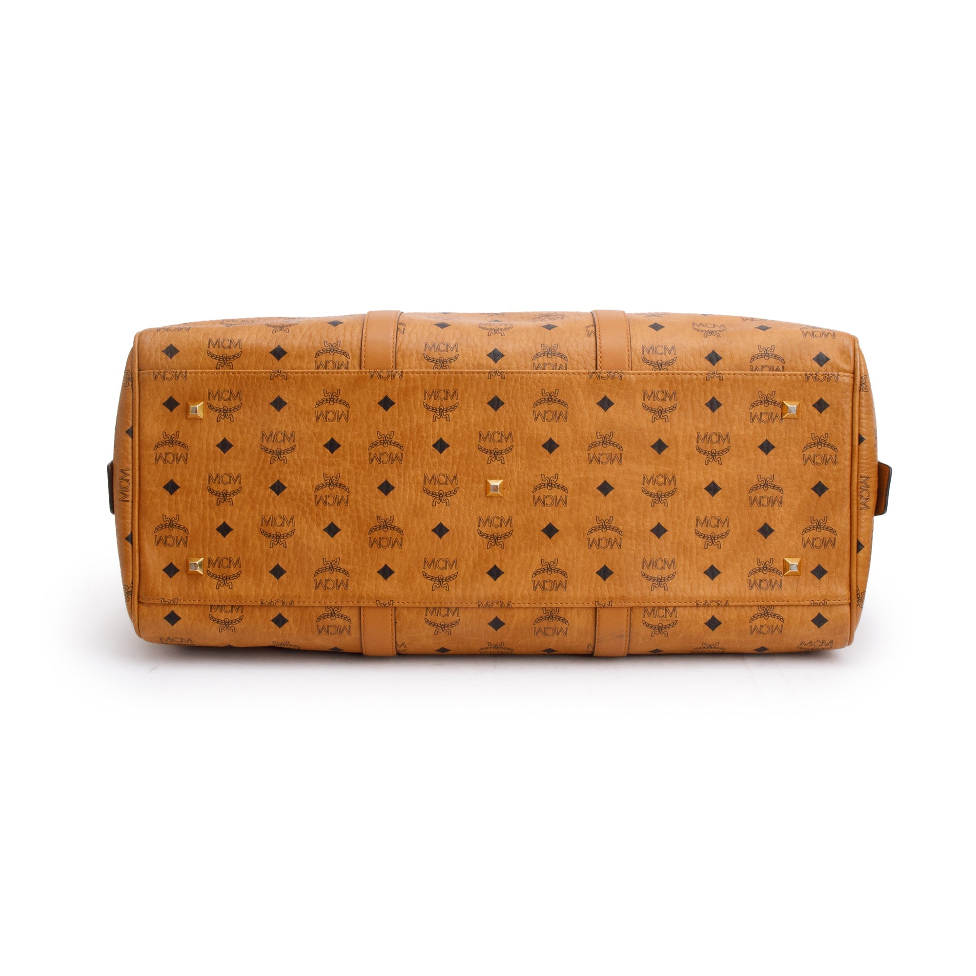 MCM Cognac Visetos Ottomar Weekender Bag