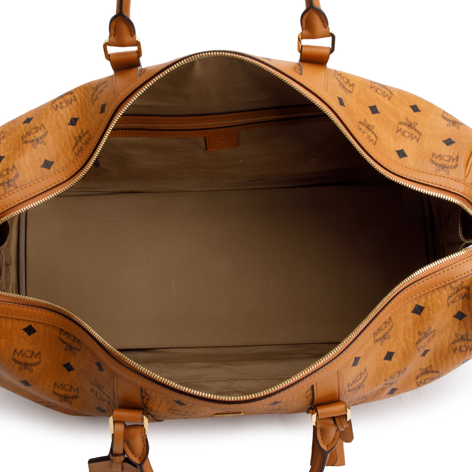 MCM Cognac Visetos Ottomar Weekender Bag