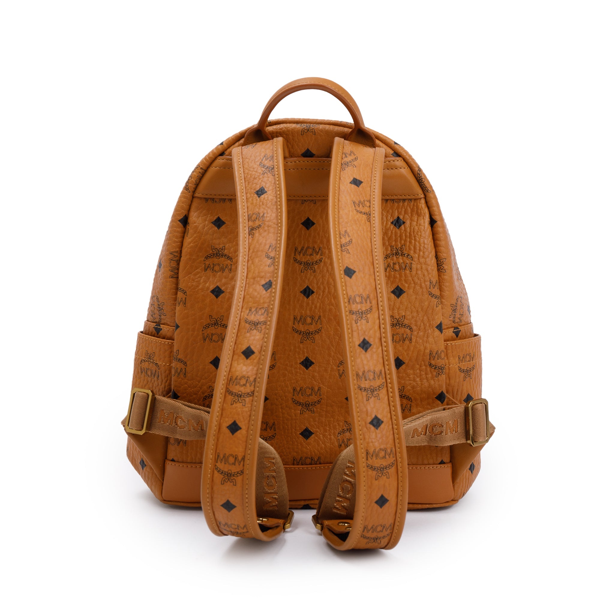 MCM Cognac Visetos Rooster Small Stark Backpack