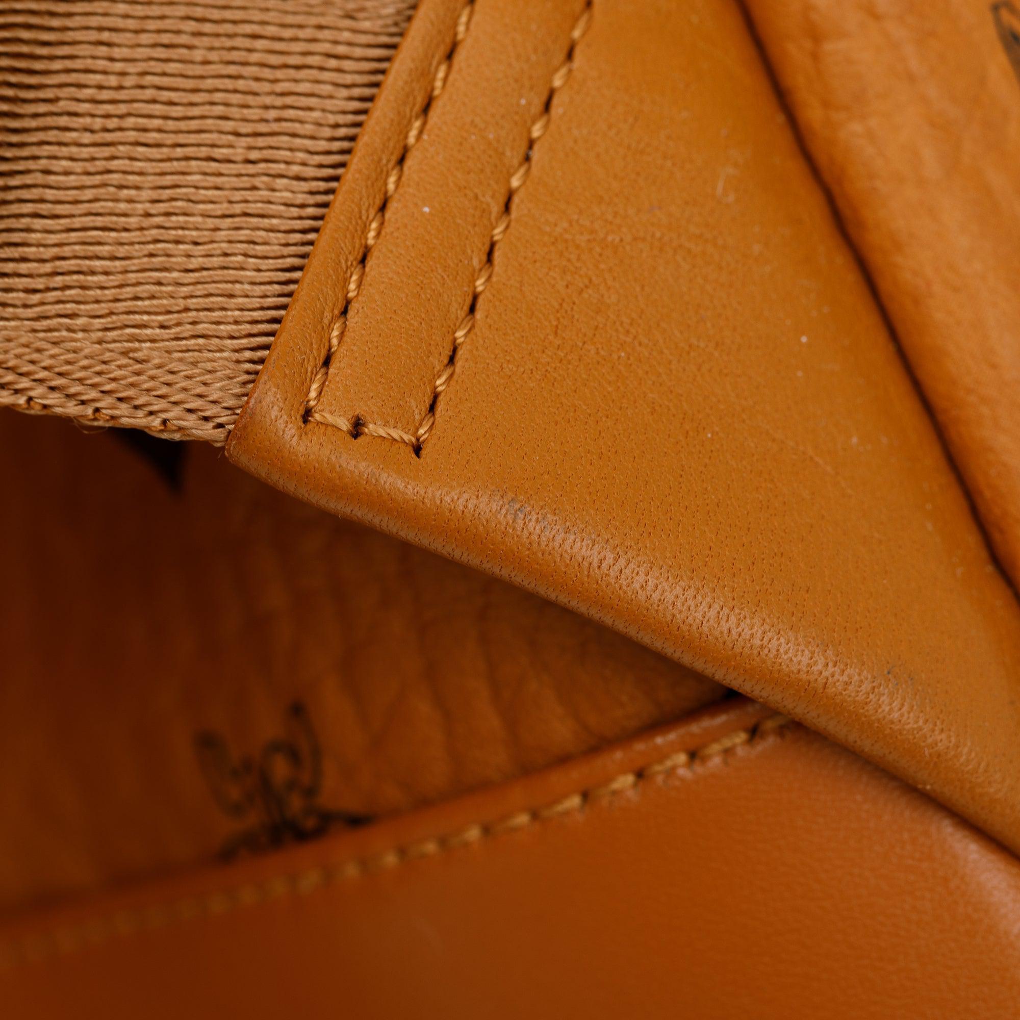 MCM Cognac Visetos Rooster Small Stark Backpack