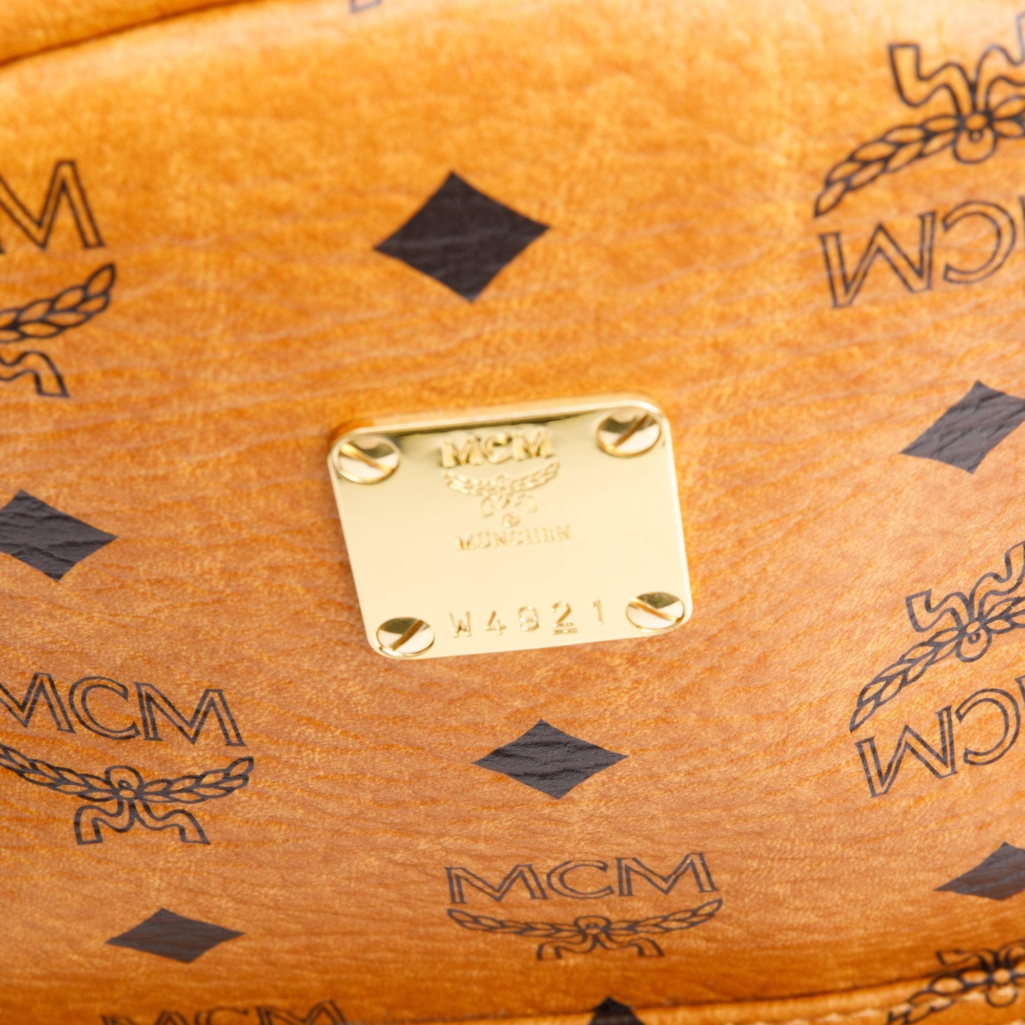 MCM Cognac Visetos Small Stark Backpack