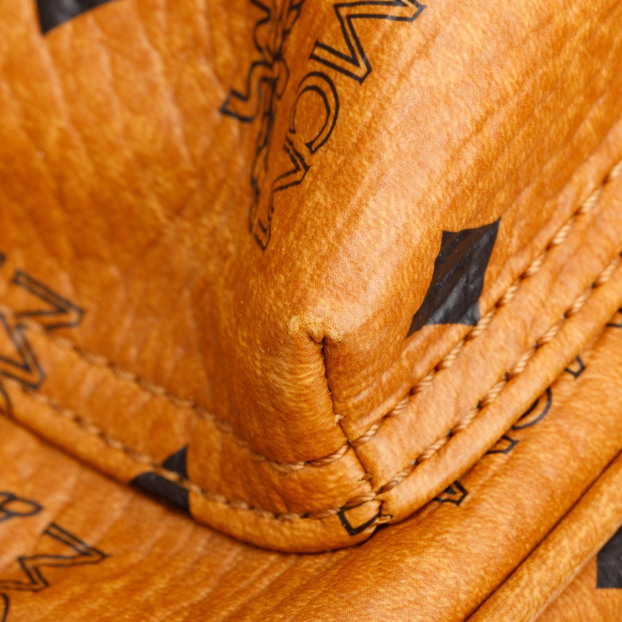 MCM Cognac Visetos Small Stark Backpack