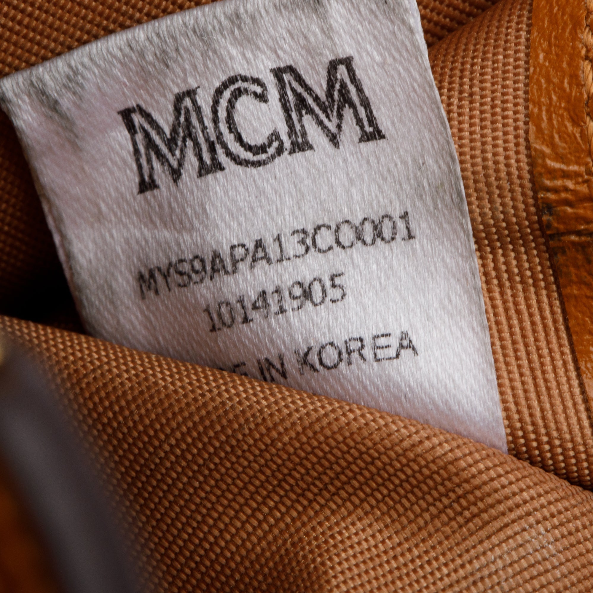 MCM Cognac Visetos Tracy Trifold Compact Wallet