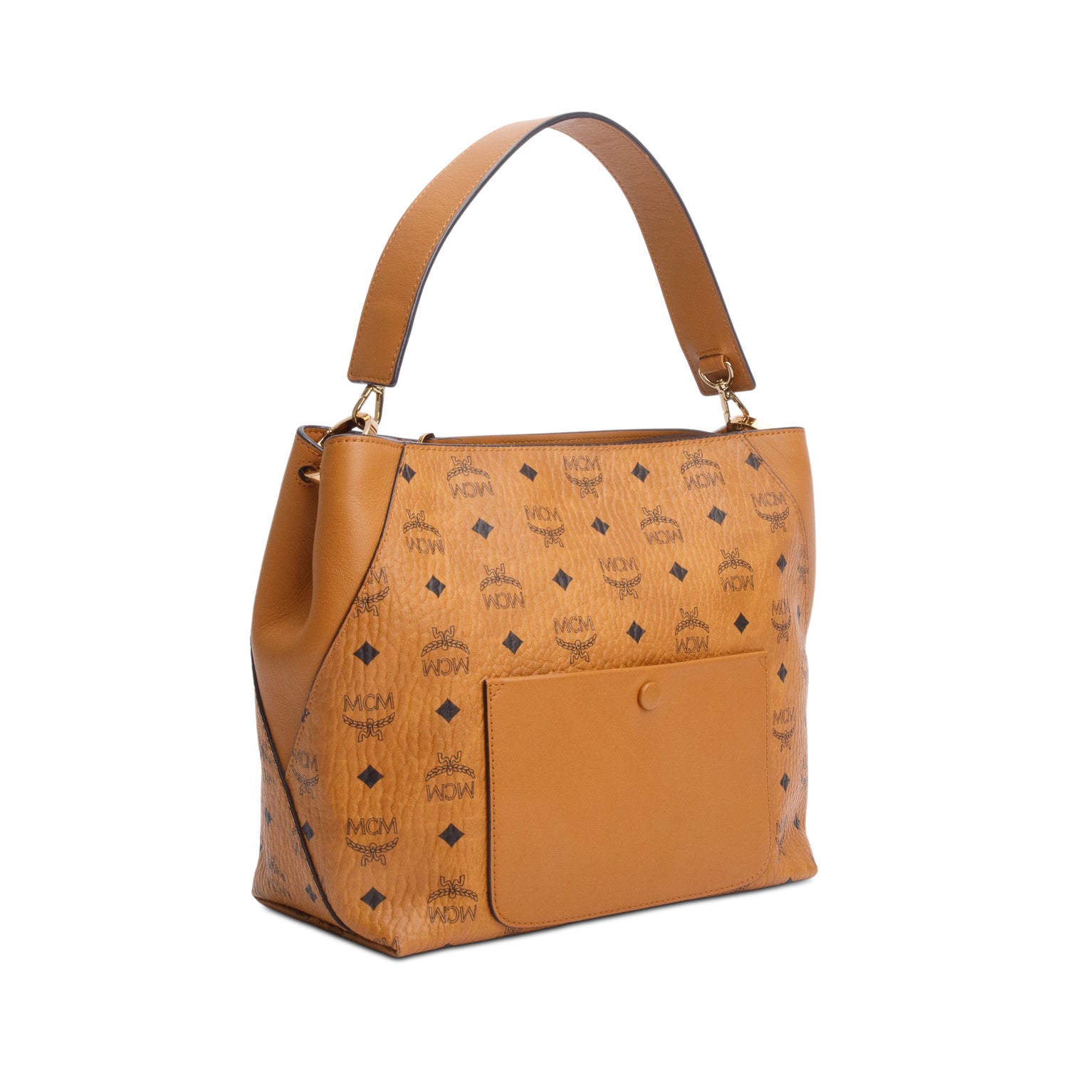 MCM Cognac Visetos Yellow Leather Klara Hobo w/ Strap & Card