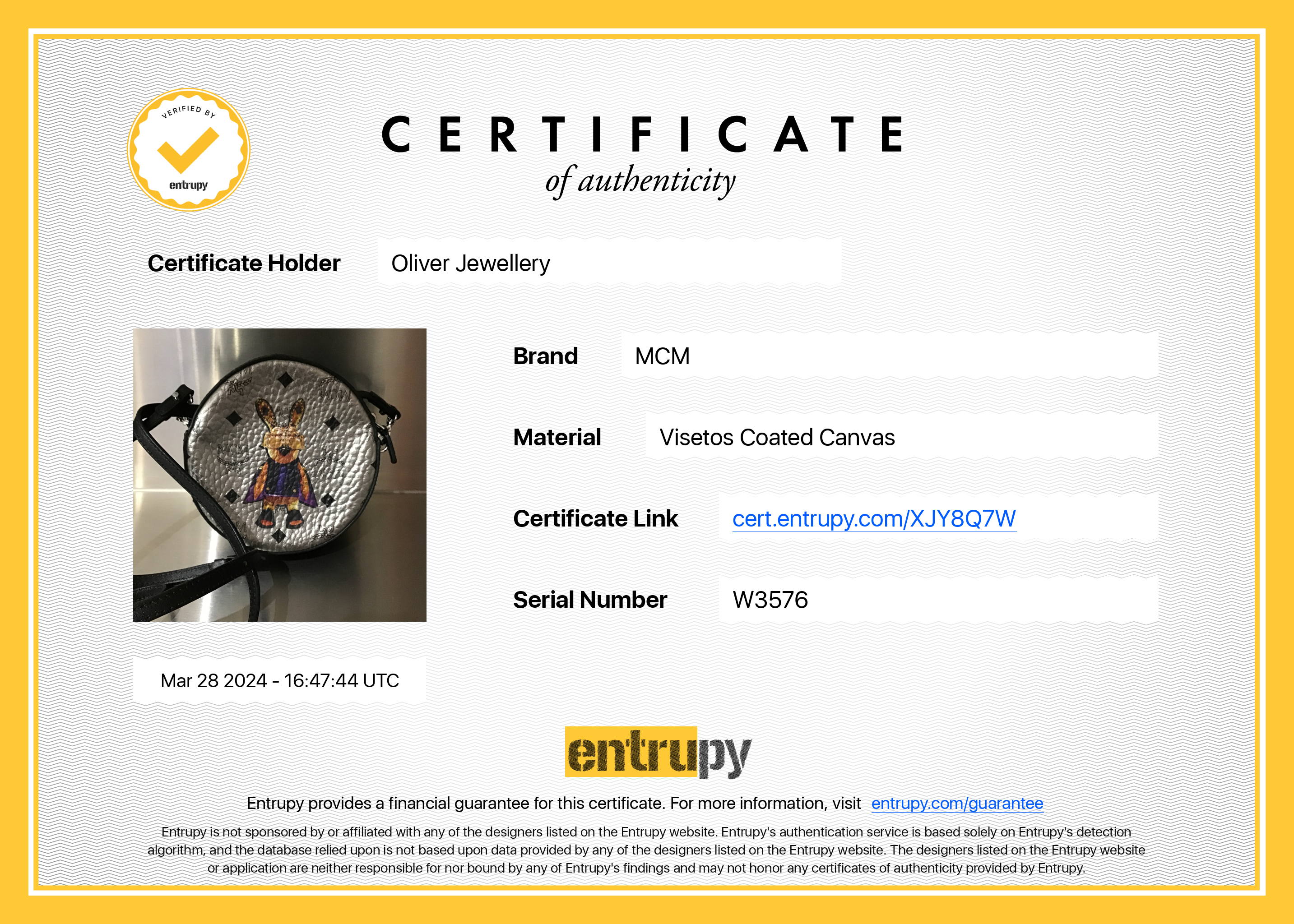 MCM Metallic Silver Visetos Rabbit Tambourine Crossbody Bag