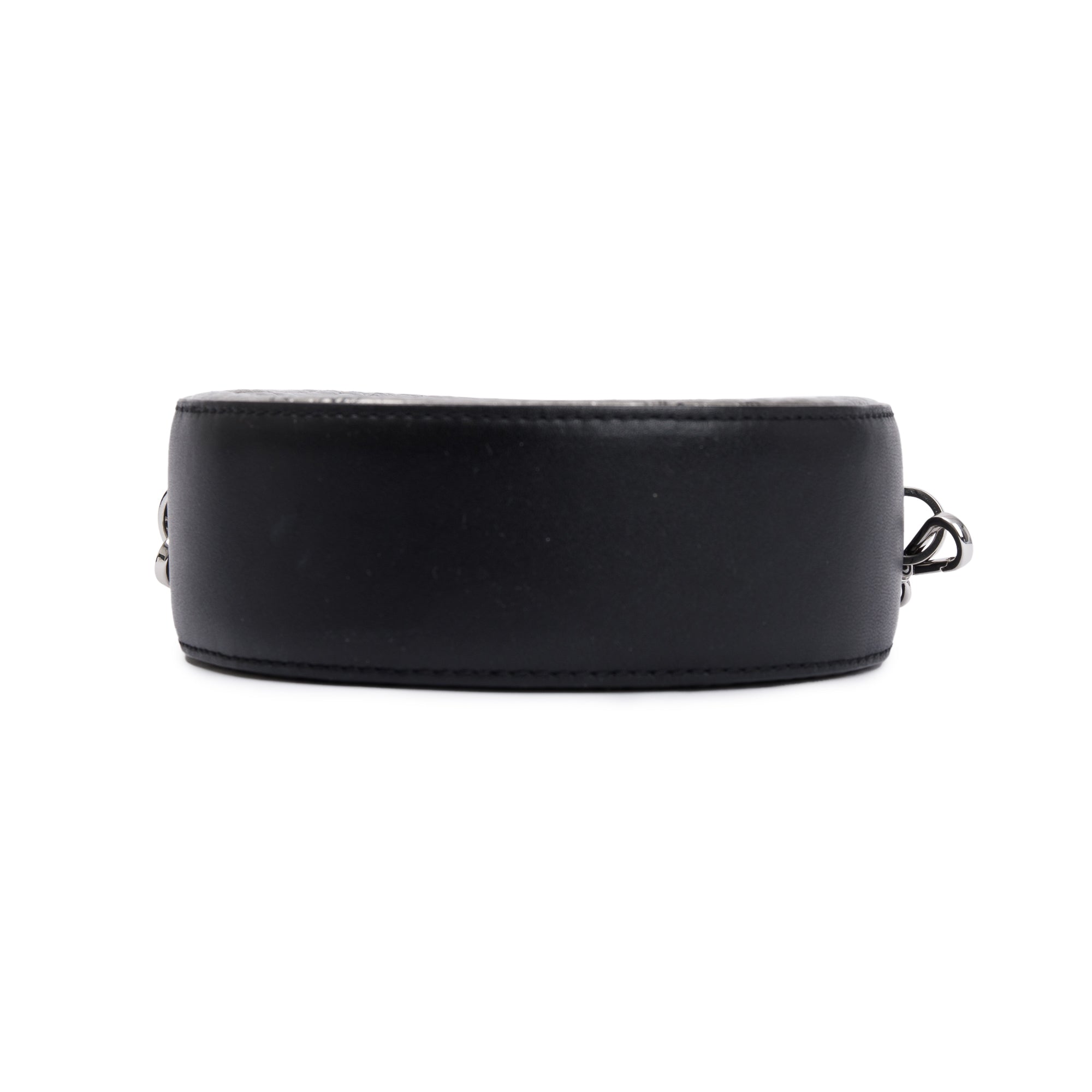 MCM Metallic Silver Visetos Rabbit Tambourine Crossbody Bag