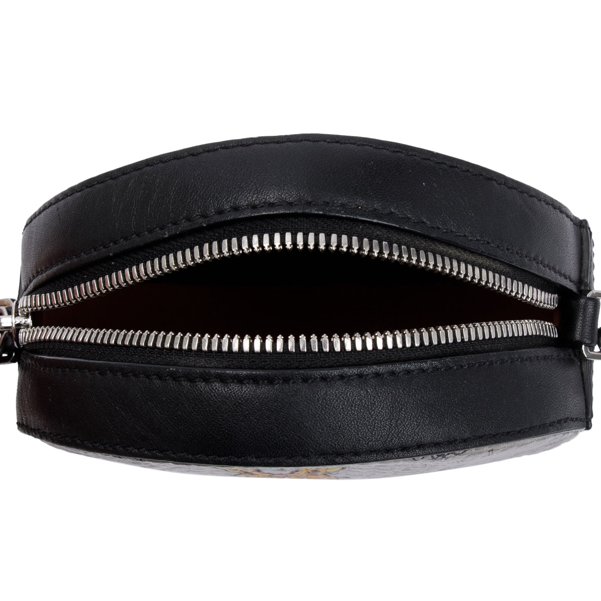 MCM Metallic Silver Visetos Rabbit Tambourine Crossbody Bag