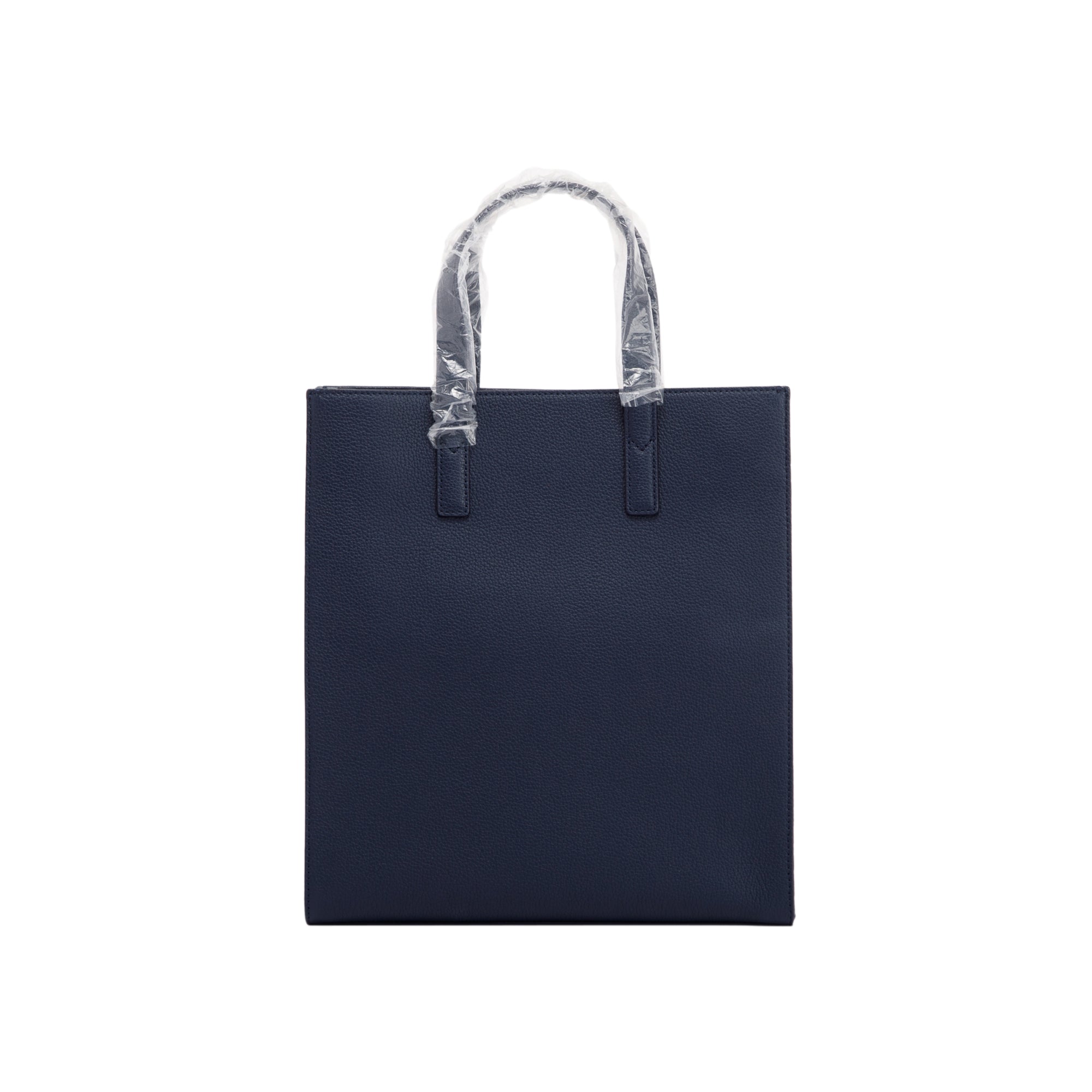 MCM Navy Calfskin Small Portuna Tote