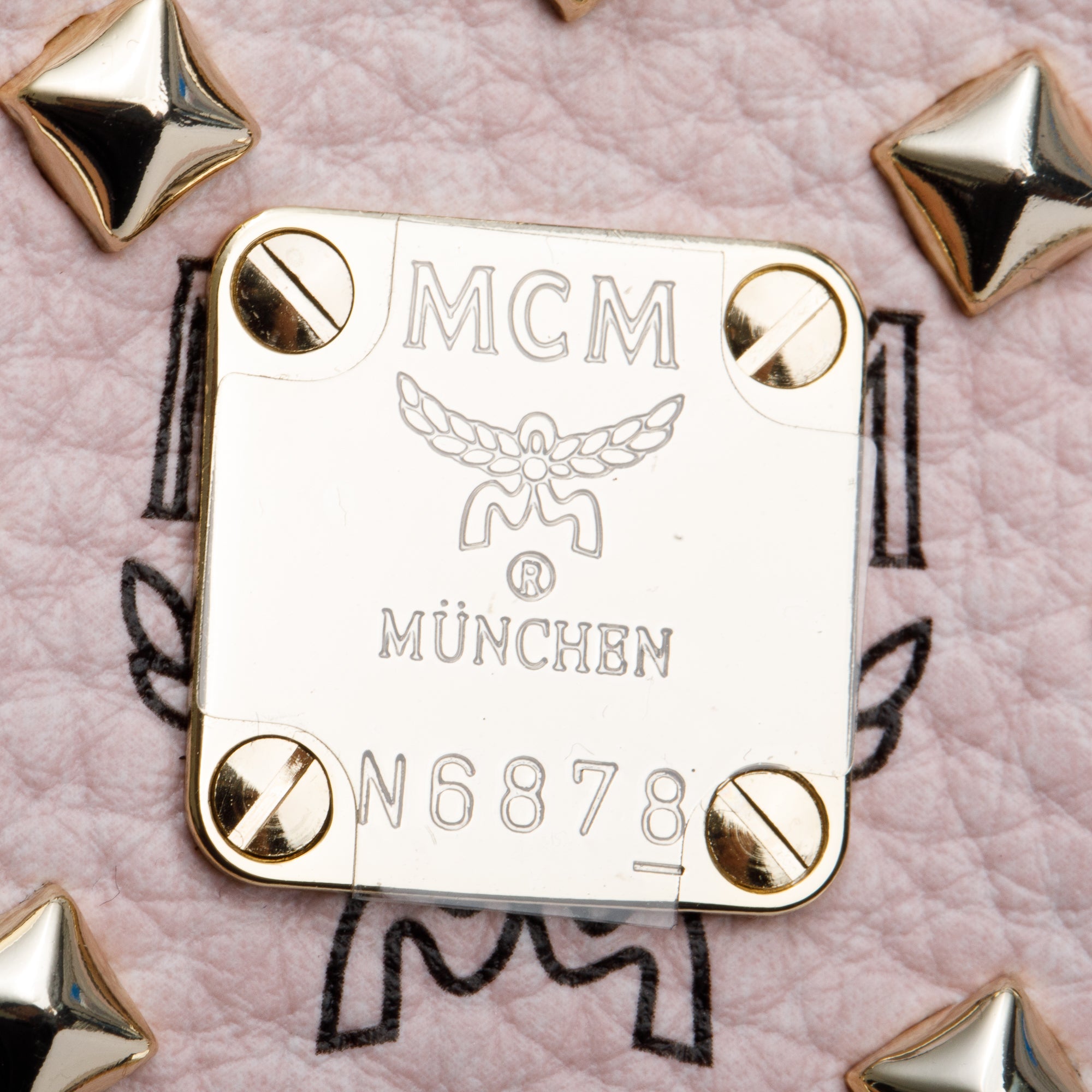 MCM Pink Visetos Backpack Coin Pouch Key Ring