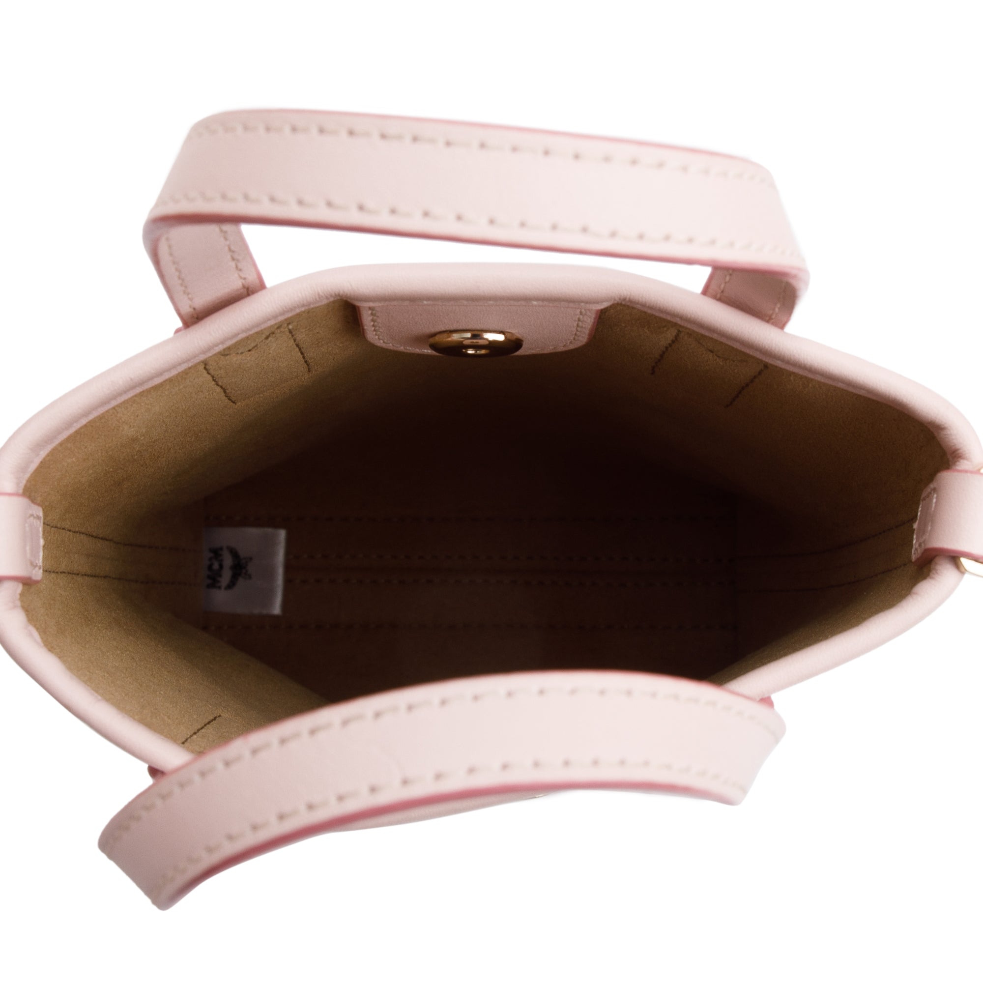 MCM Pink Visetos Canvas Nappa Leather Mini Aren Crossbody Bag