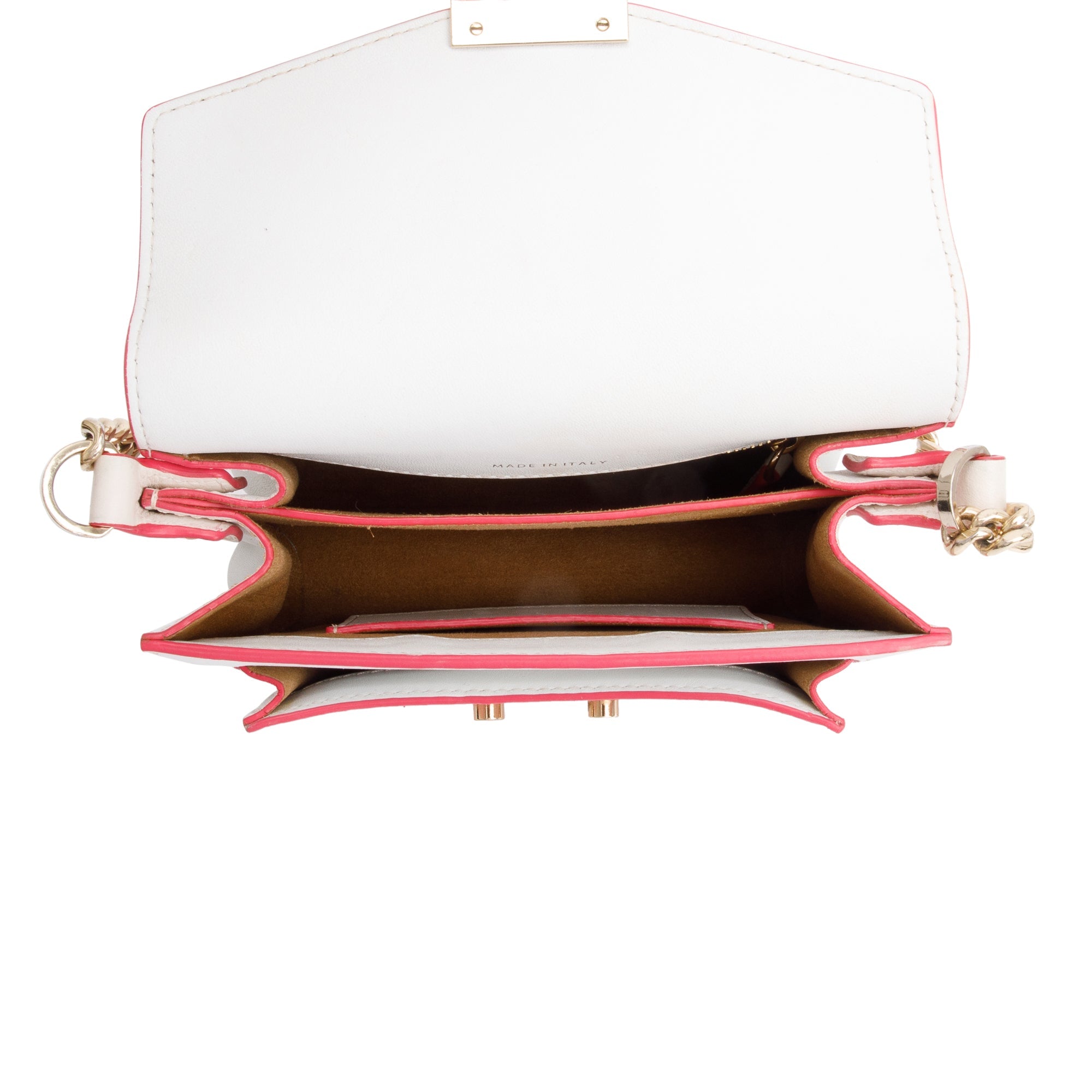 MCM Pink/White Calf Leather Pink Visetos The Patricia Crossbody w/ Strap
