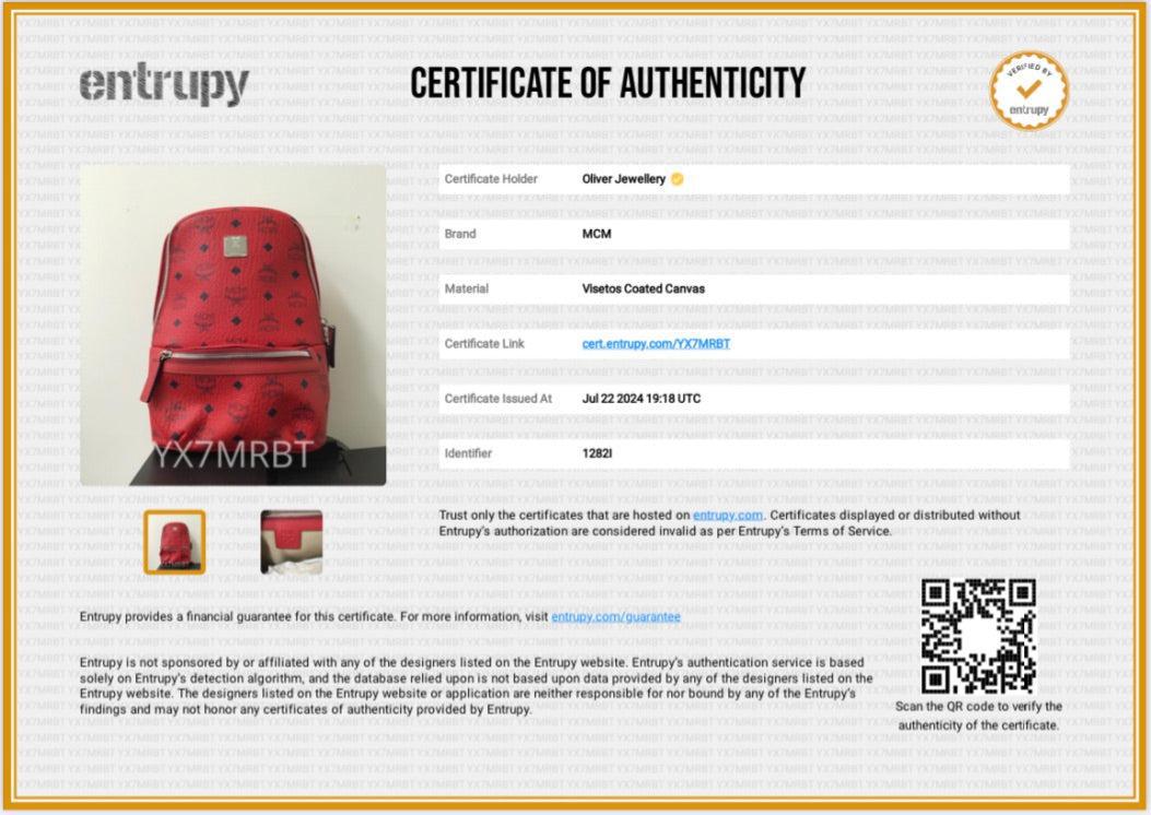 MCM Red Visetos Sling Small Backpack