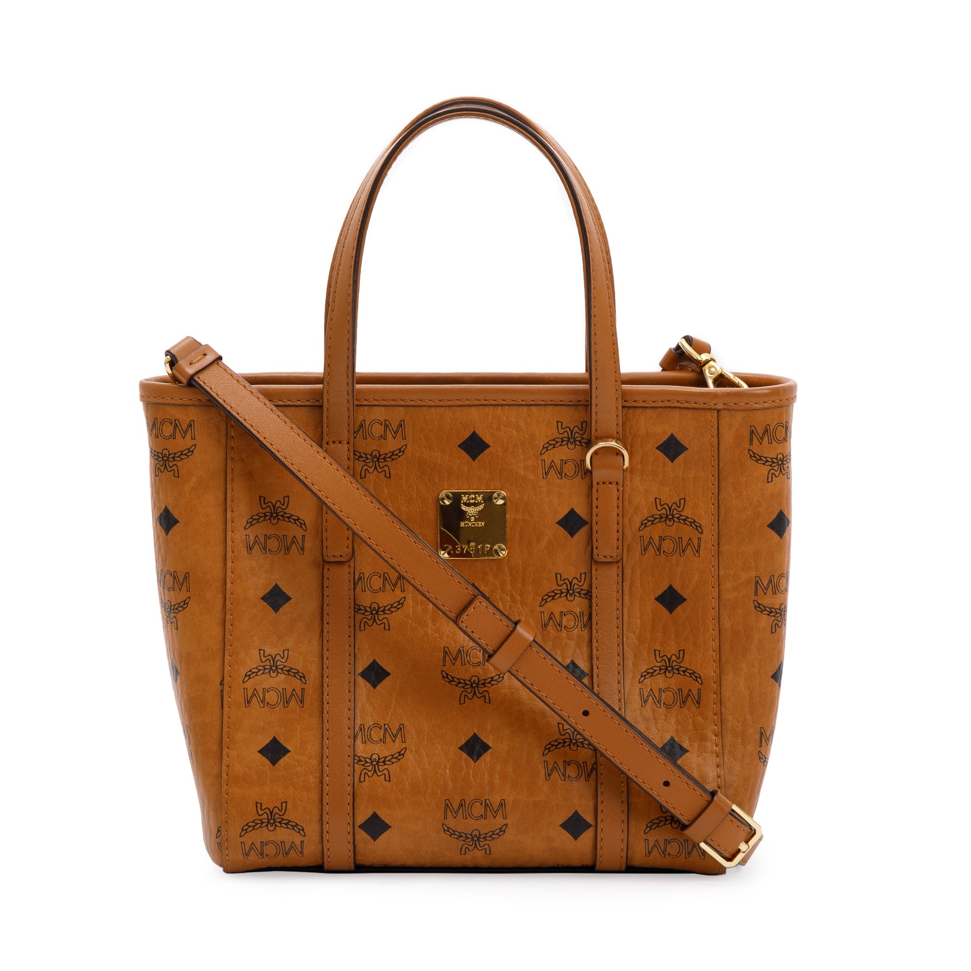 MCM Visetos Mini Toni Shopper Tote w/ Strap