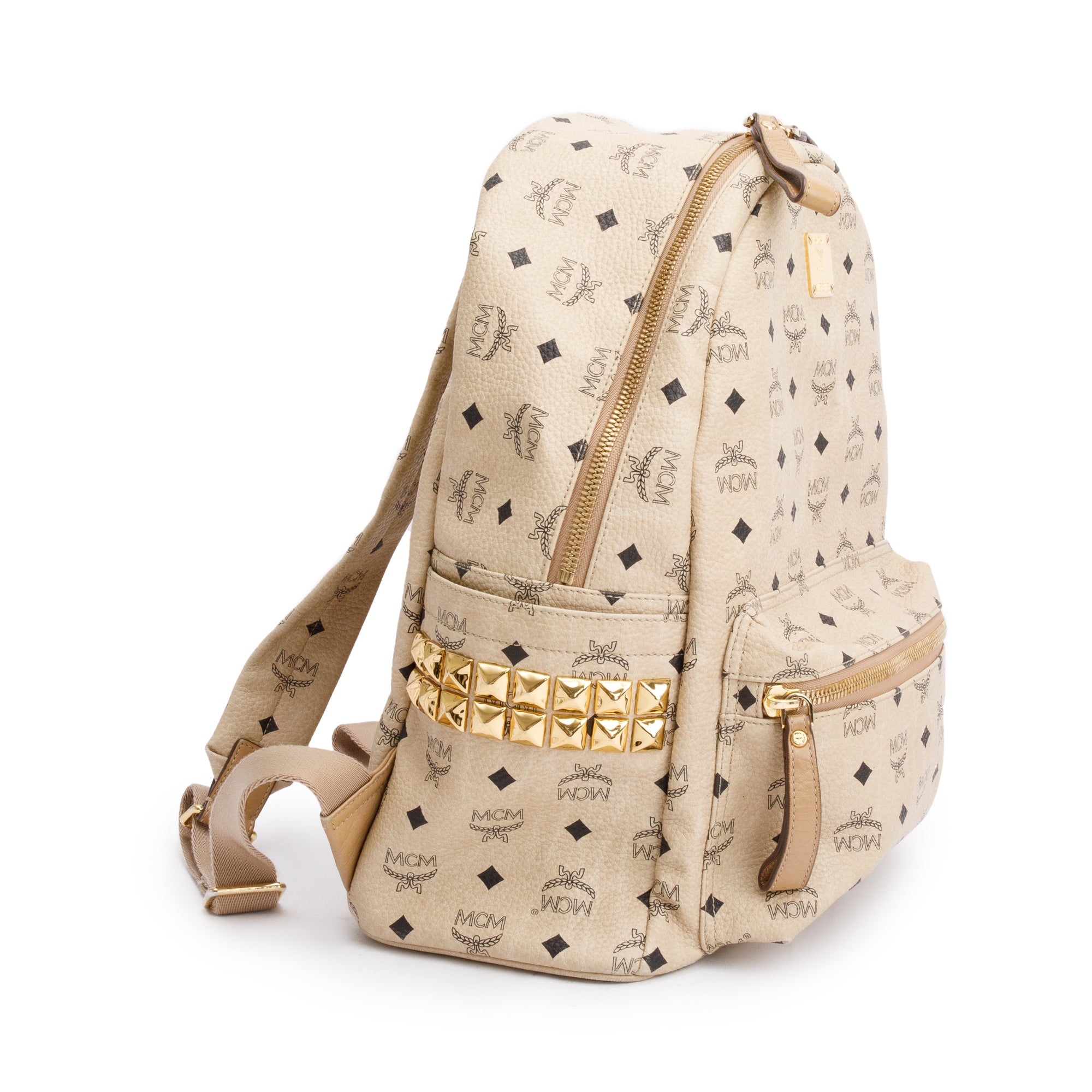 MCM Visetos Stark Side Studs Medium Backpack