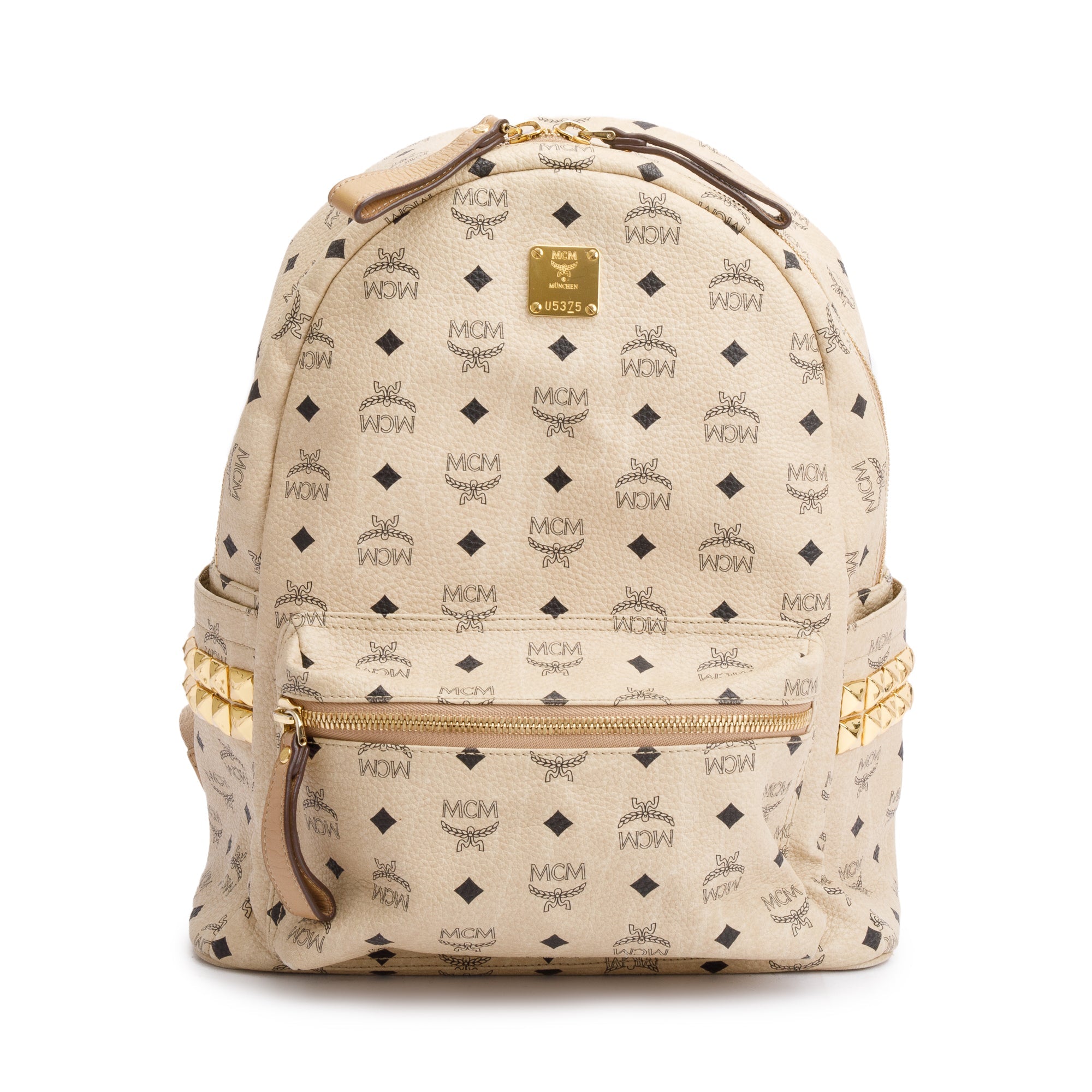 MCM Visetos Stark Side Studs Medium Backpack