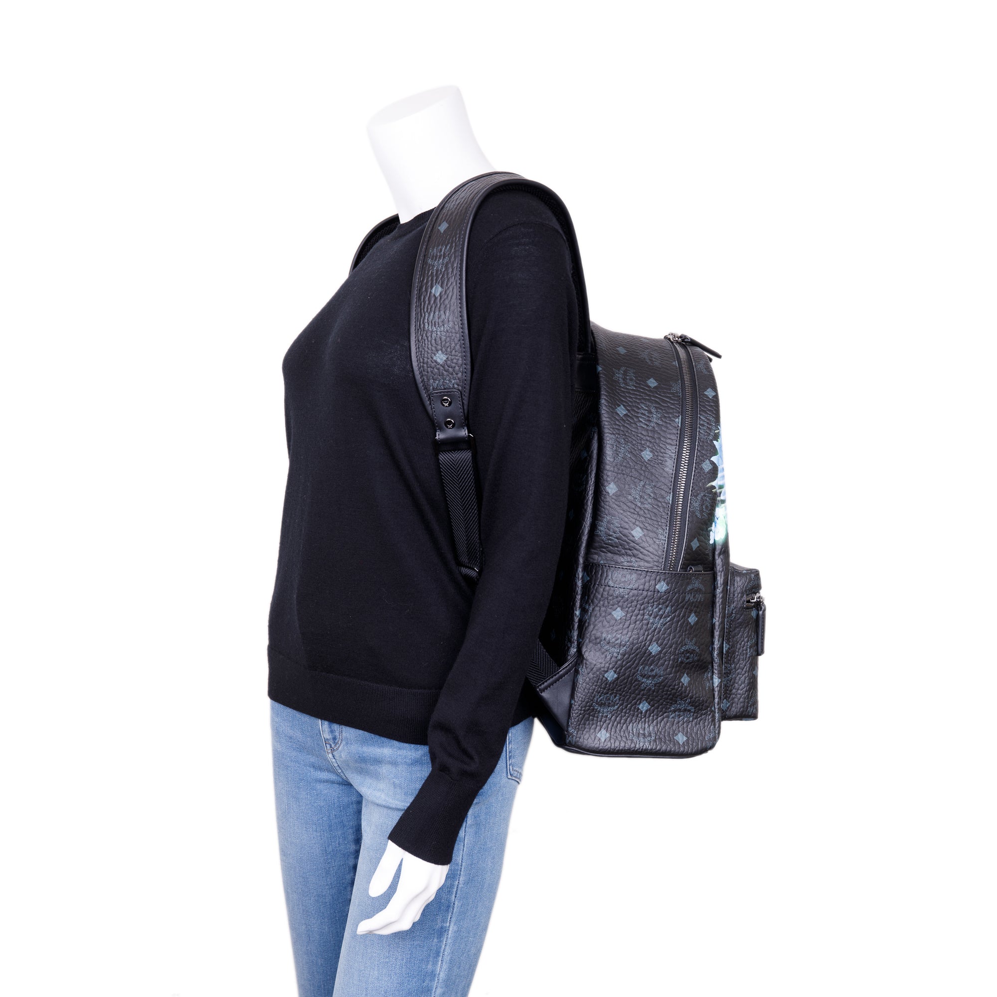 MCM Visetos Stark Tech Flower Backpack