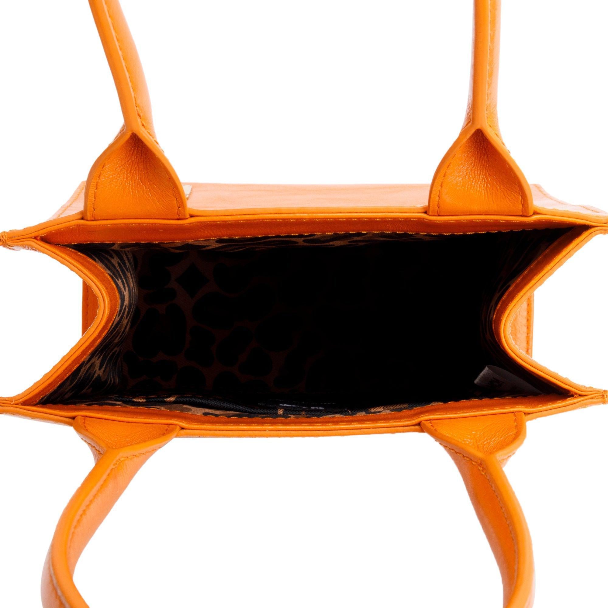 MCM x Phenomenon Orange Leather Mini P+M Tote