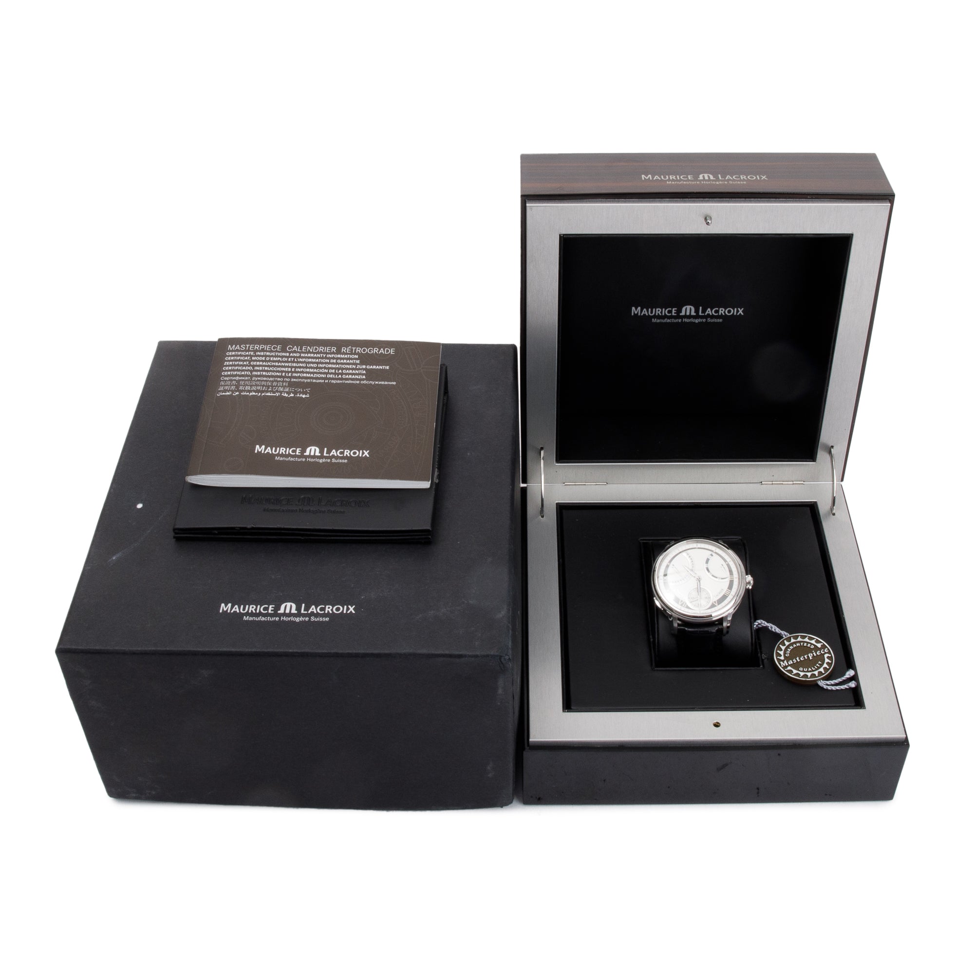 Maurice Lacroix Stainless Steel Masterpiece Calendrier Retrogade 46 MM Watch w/ Box