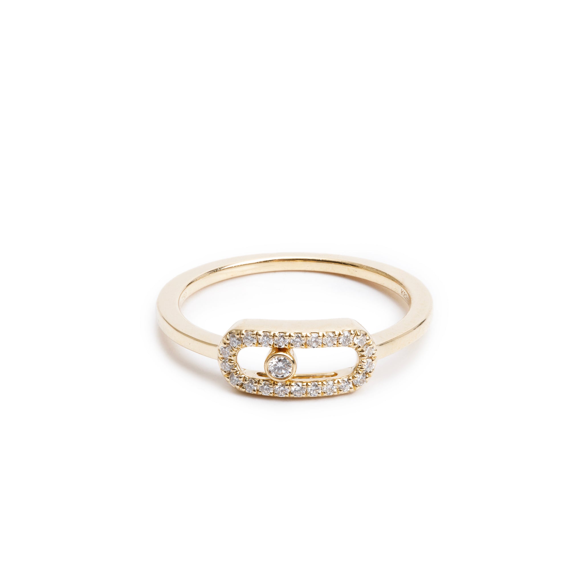 Messika 18k Yellow Gold Diamond Move Uno Ring, Size 3.75