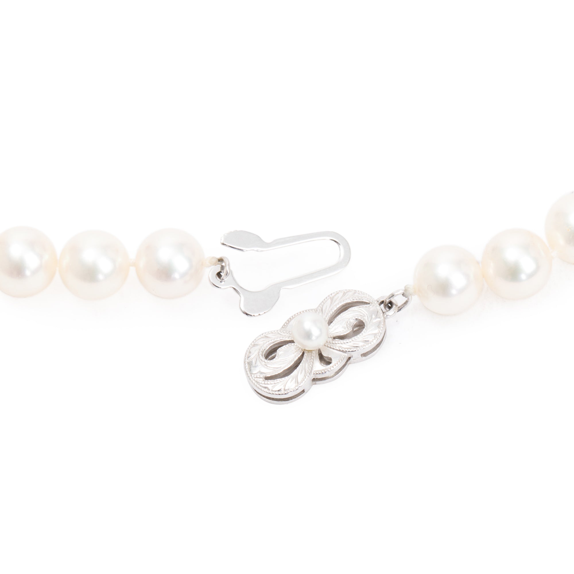 Mikimoto 14k White Gold Akoya Cultured Pearl Necklace