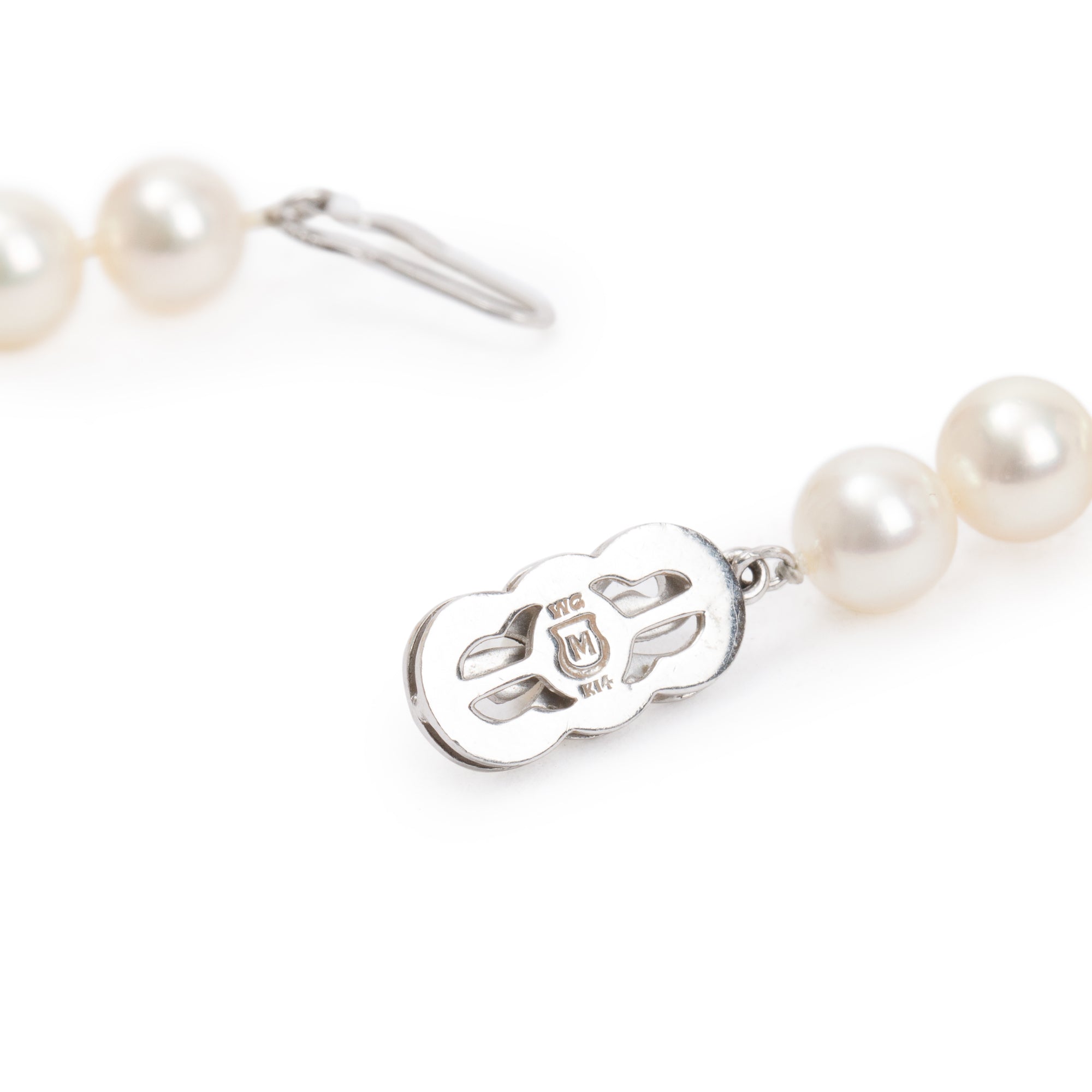 Mikimoto 14k White Gold Akoya Cultured Pearl Necklace