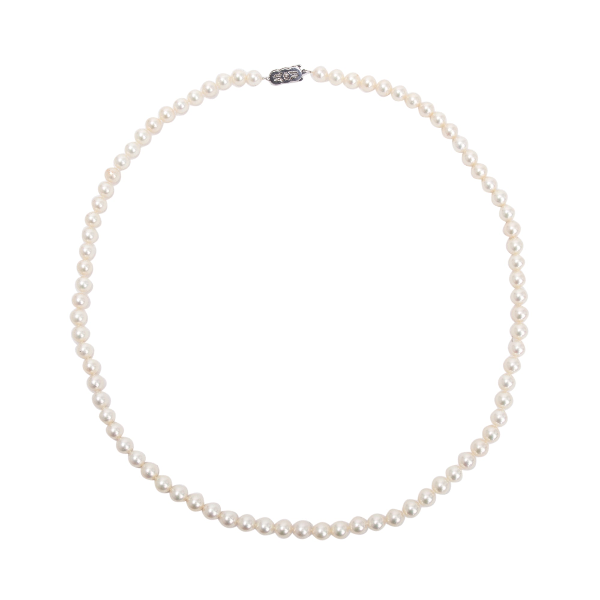 Mikimoto 14k White Gold Akoya Cultured Pearl Necklace