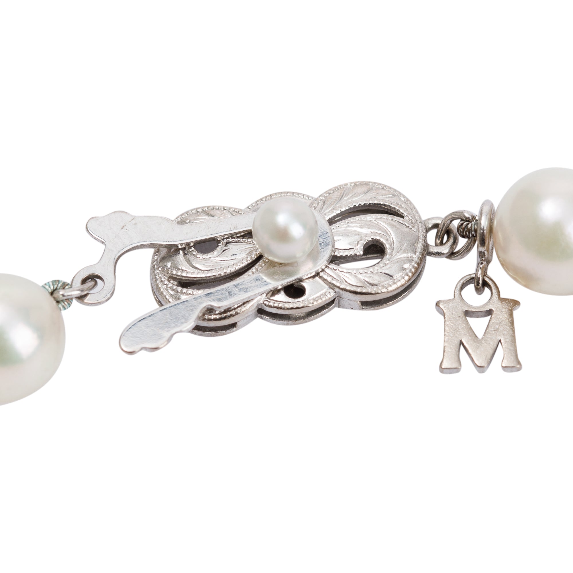 Mikimoto 18k White Gold Clasp Akoya Pearl Bracelet