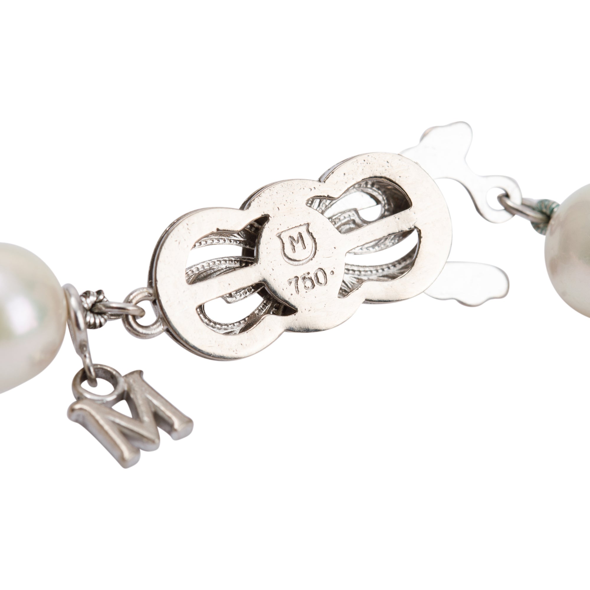 Mikimoto 18k White Gold Clasp Akoya Pearl Bracelet