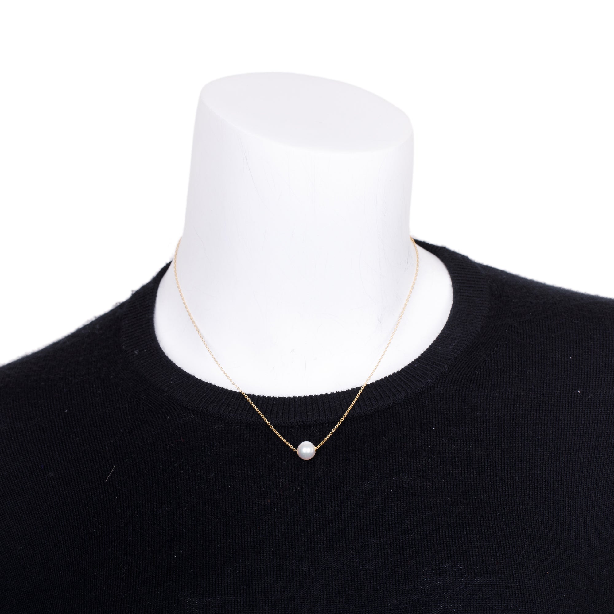 Mikimoto 18k Yellow Gold 8MM Akoya Pearl Pendant Necklace w/ Box & Certificate