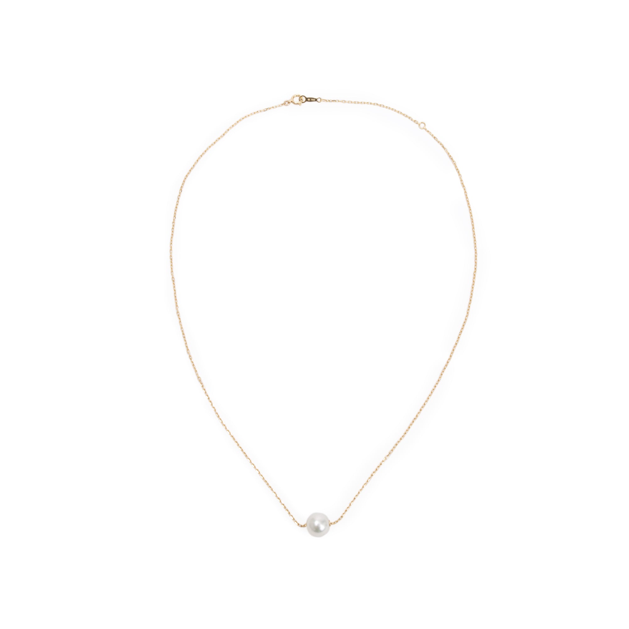 Mikimoto 18k Yellow Gold 8MM Akoya Pearl Pendant Necklace w/ Box & Certificate