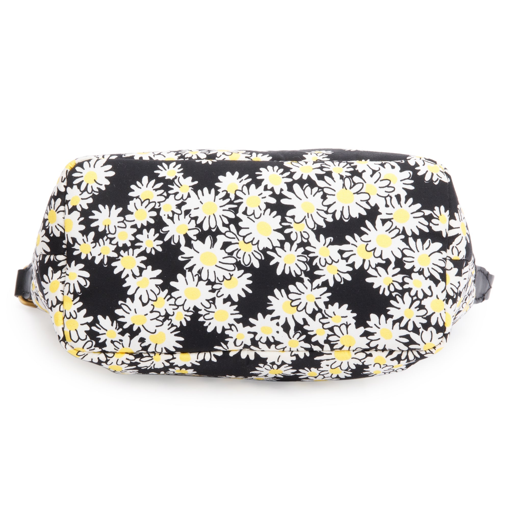 Miu Miu Black Floral Print Nylon Spirit Cire Shoulder Bag