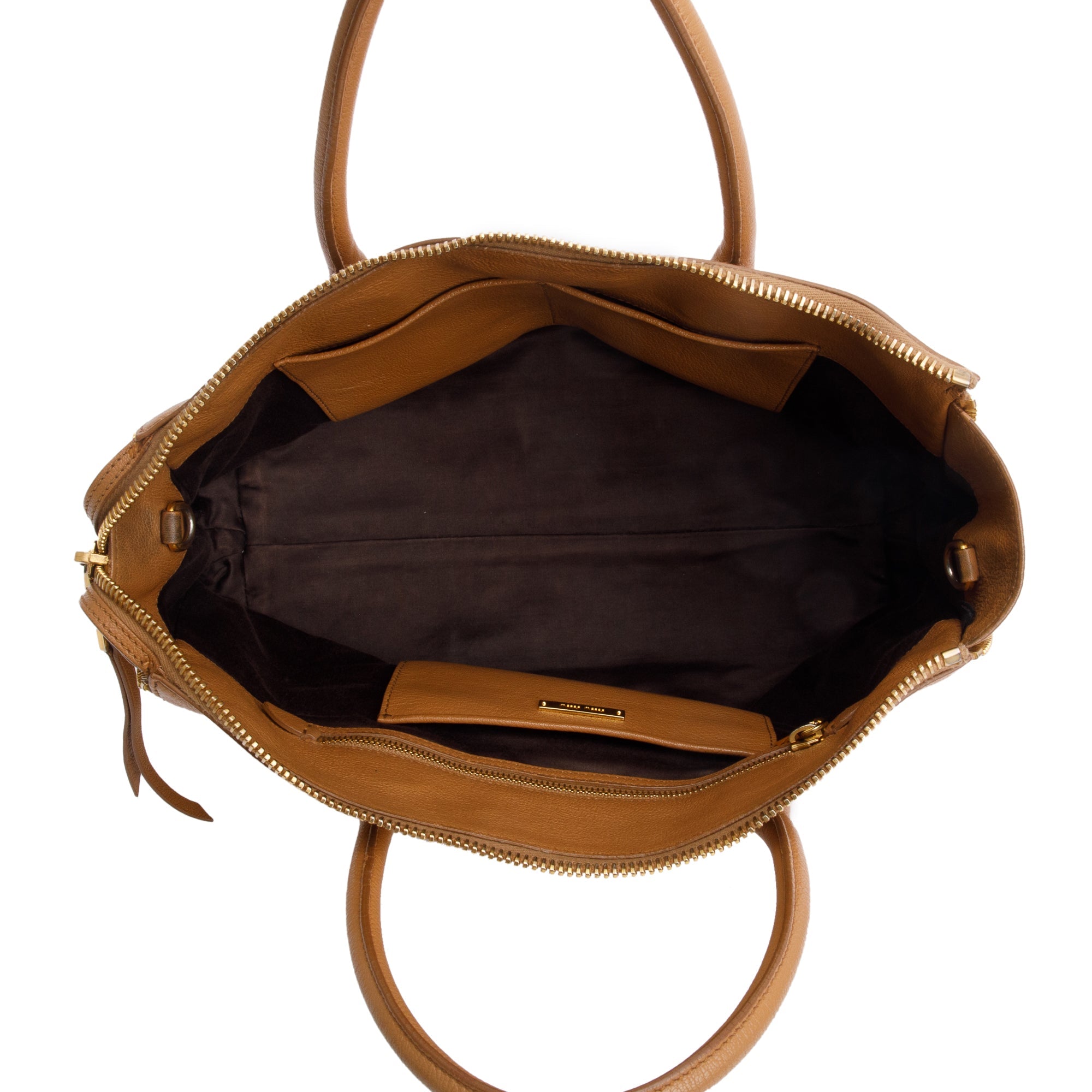 Miu Miu Brown Leather Madras Bauletto Handle Bag w/ Strap