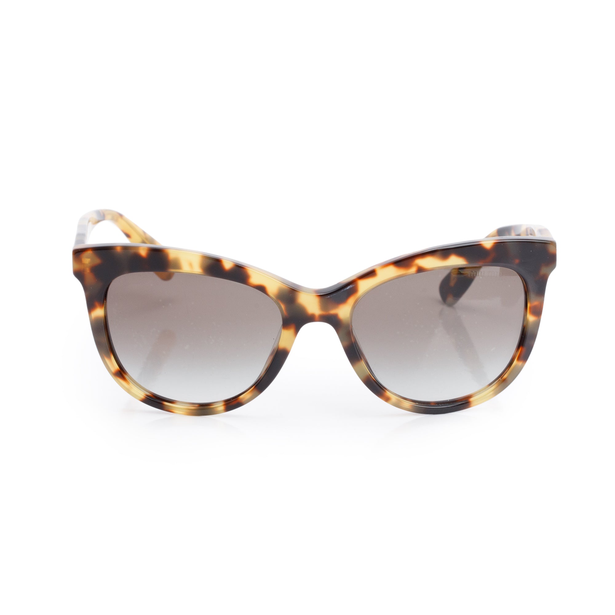 Miu Miu SMU O8U Brown Tortoise Acetate Butterfly Sunglasses w/ Case