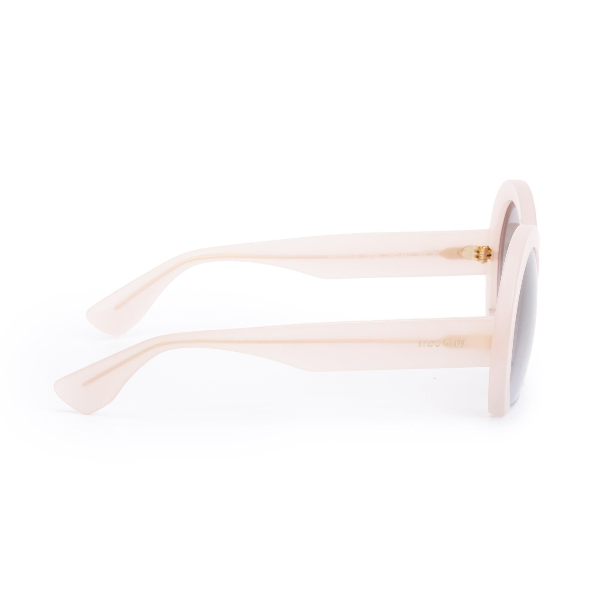 Miu Miu SMU07Q Beige Acetate Rasoir Half Rim Sunglasses