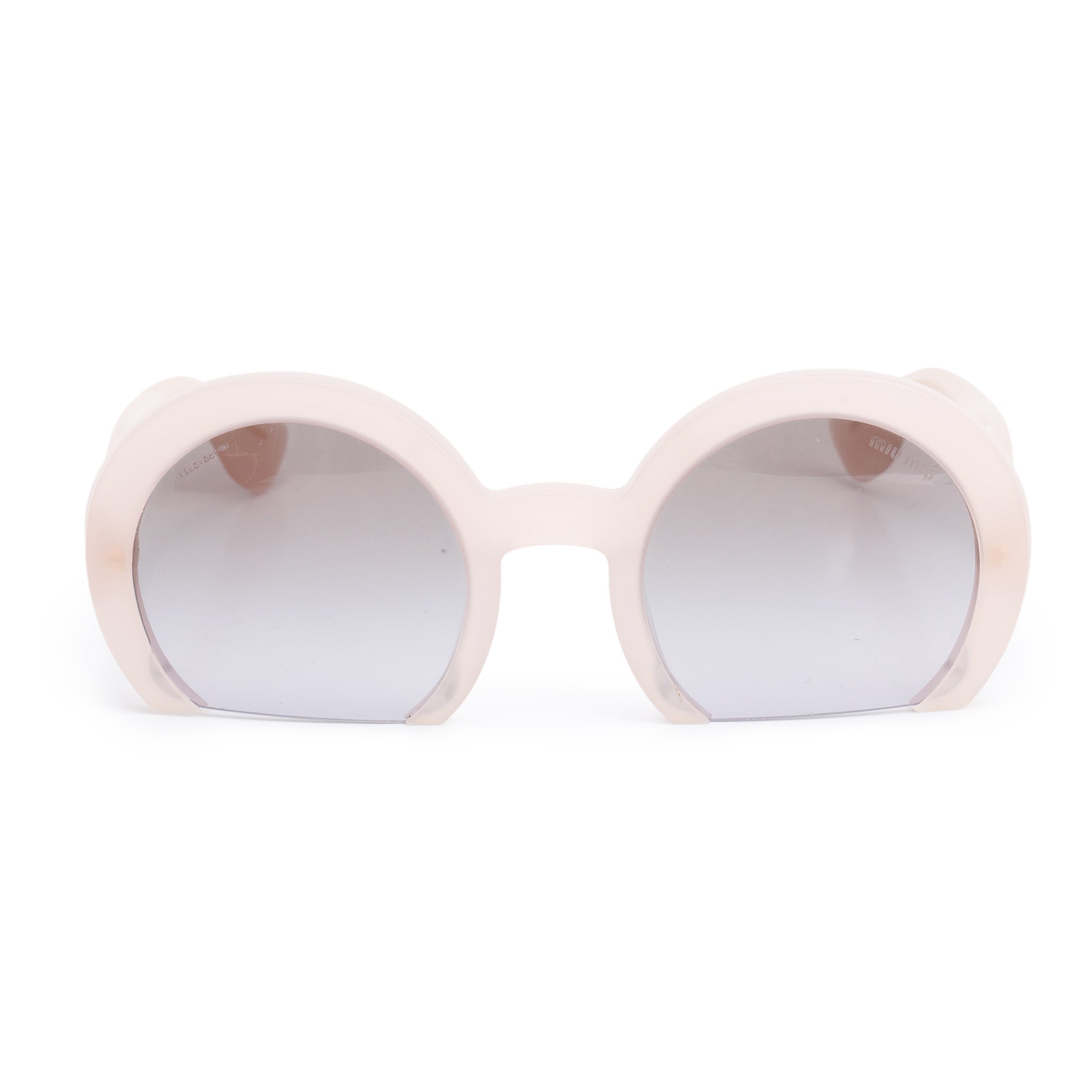 Miu Miu SMU07Q Beige Acetate Rasoir Half Rim Sunglasses