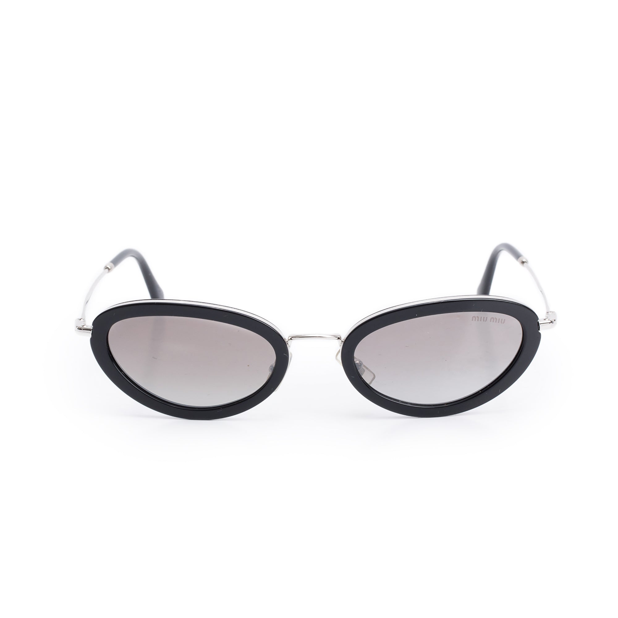Miu Miu SMU58U Black Acetate Oval Cat-Eye Sunglasses w/ Case