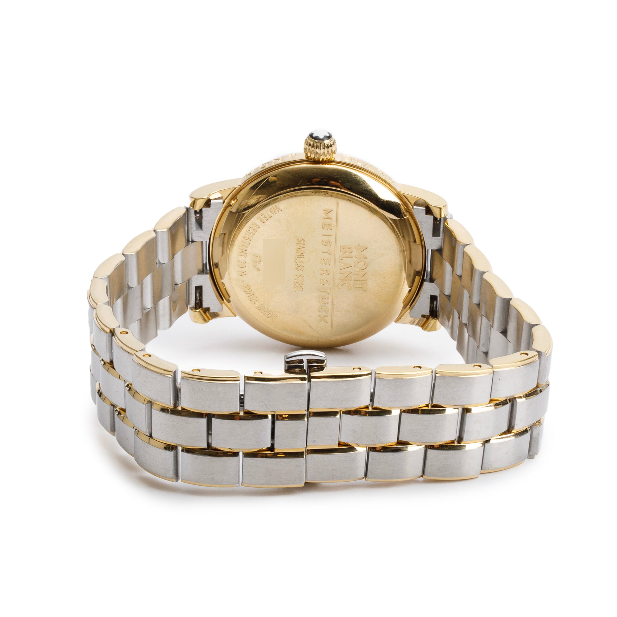 Montblanc 18k Yellow Gold Plated & Stainless Steel Meisterstuck Star Reserve de Marche 36 MM Manual Watch 7003