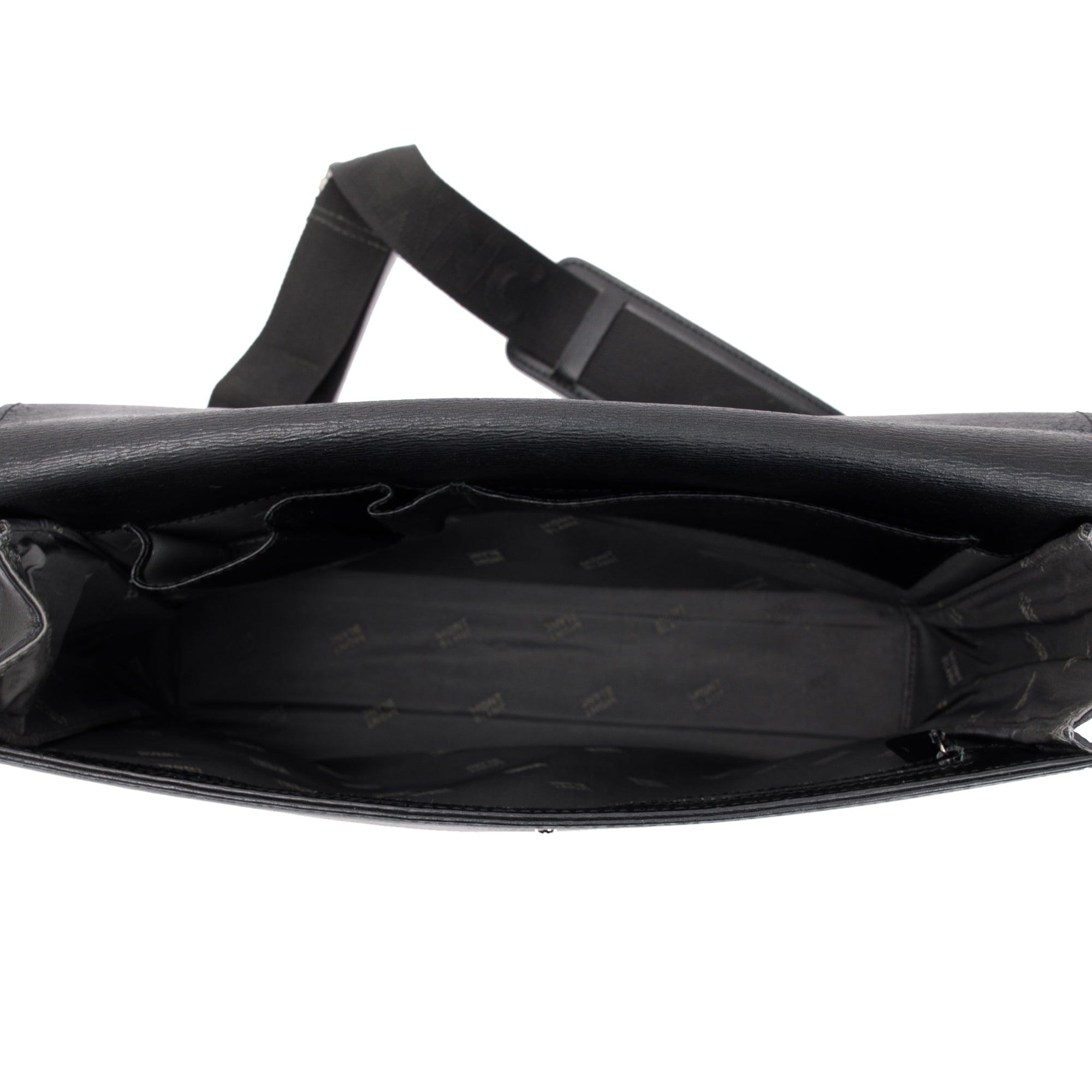 Montblanc Black Leather Messenger Bag